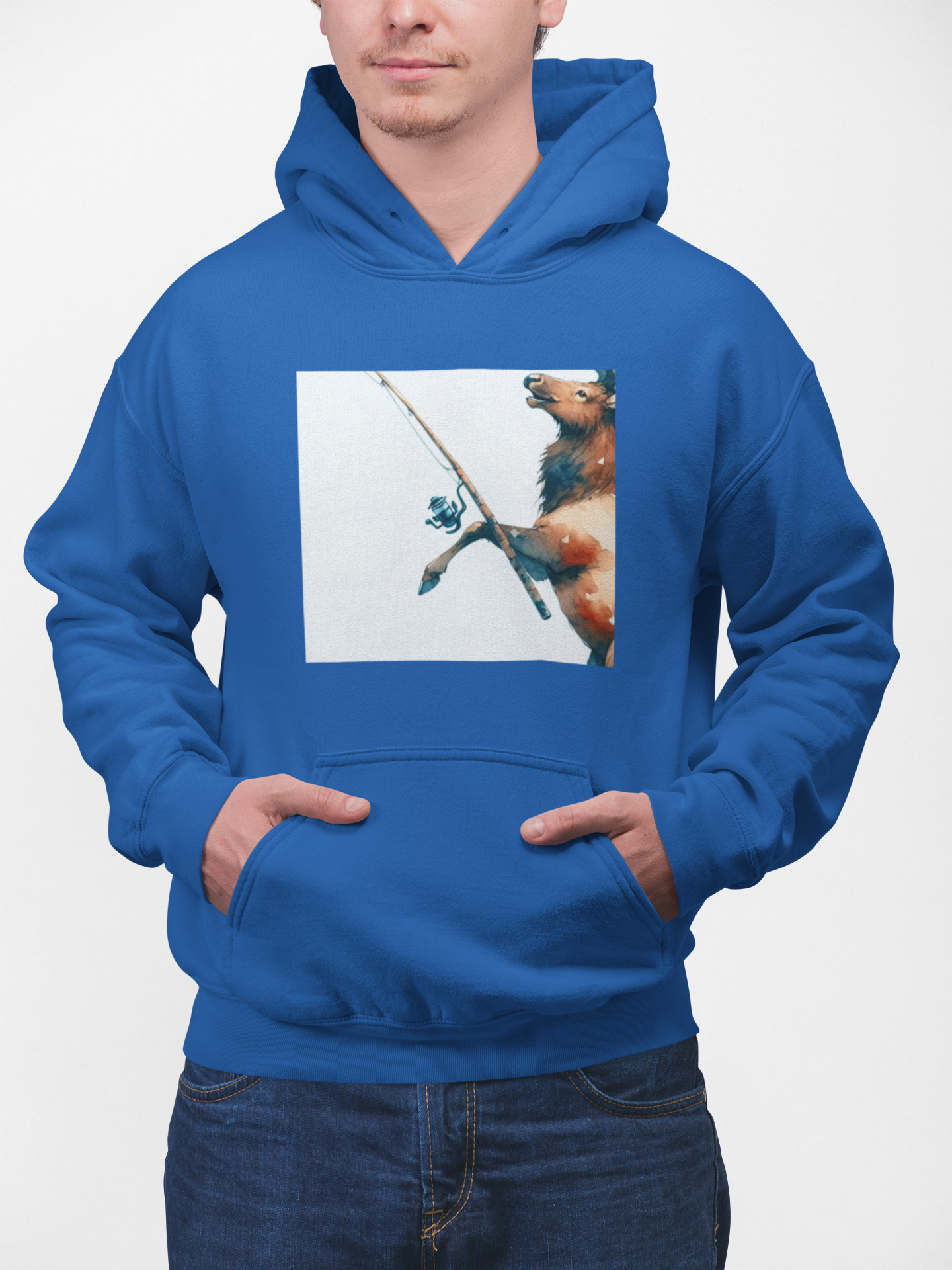 Men's Fishing Bear Hoodie