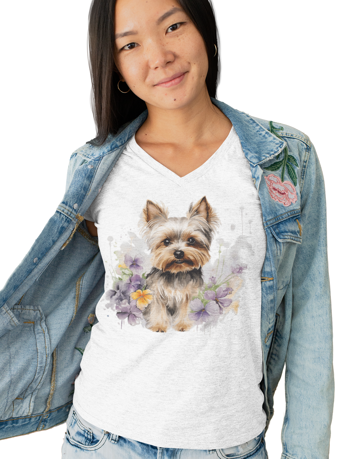 Yorkie Love Unisex V-Neck Tee