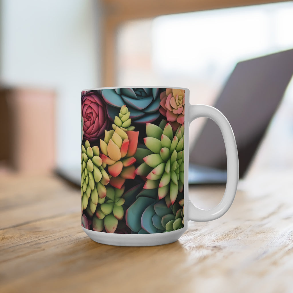 Colorful Succulent Garden Mug for Plant Lovers