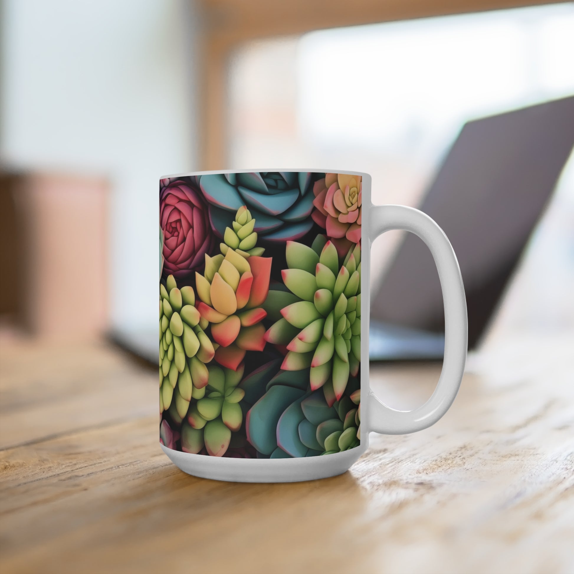 Colorful Succulent Garden Mug for Plant Lovers