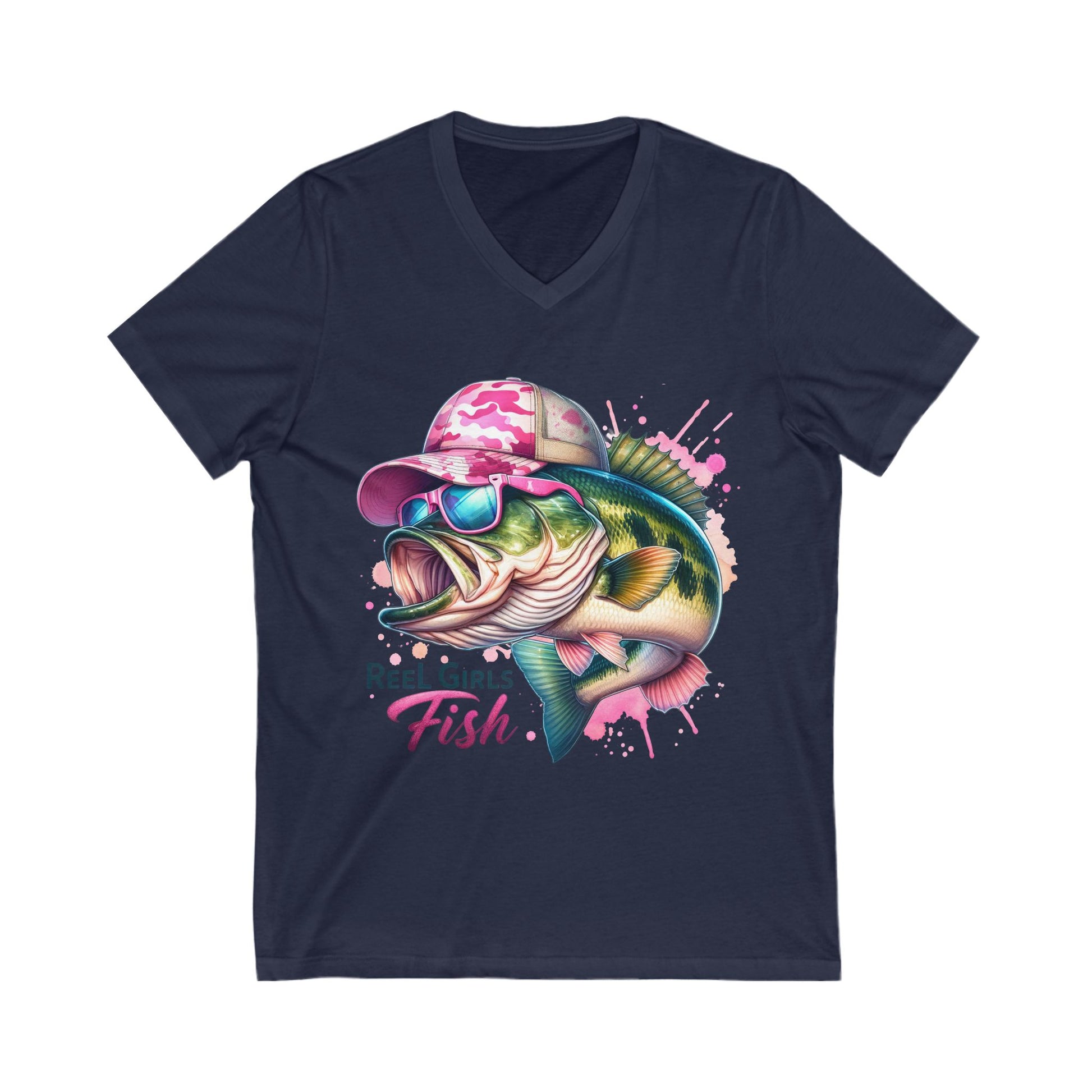 Reel Girls Fish V-Neck Tee