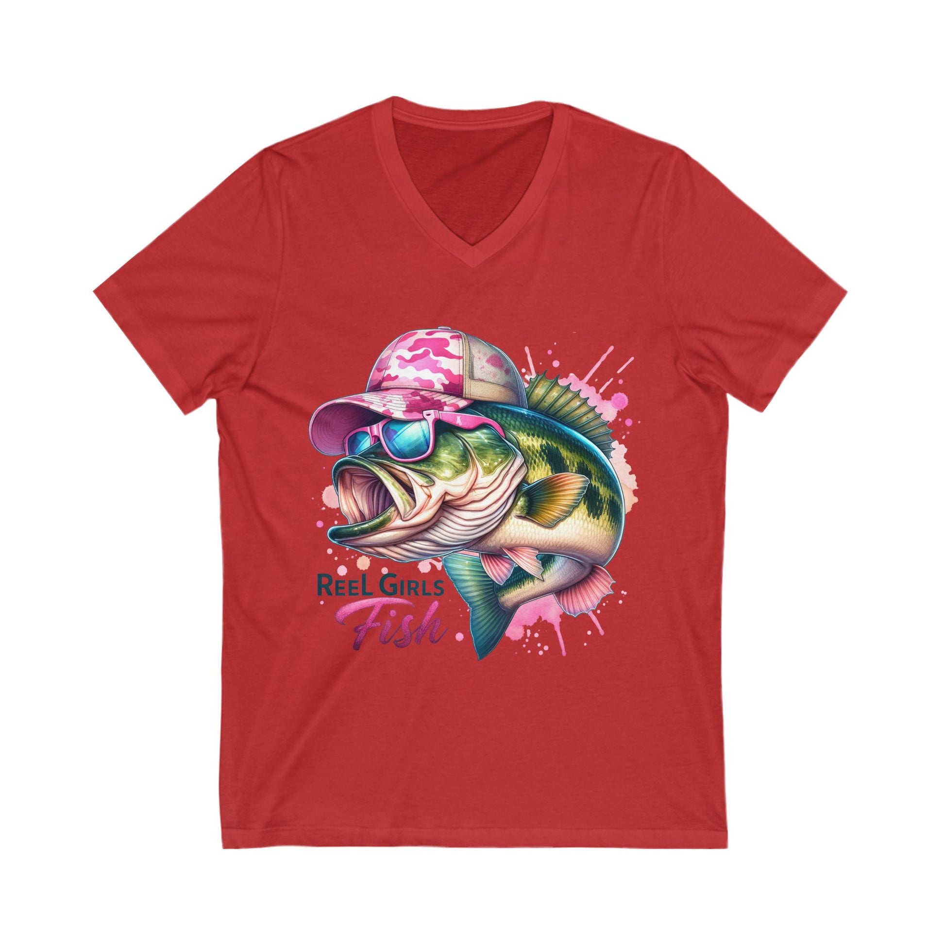Reel Girls Fish V-Neck Tee