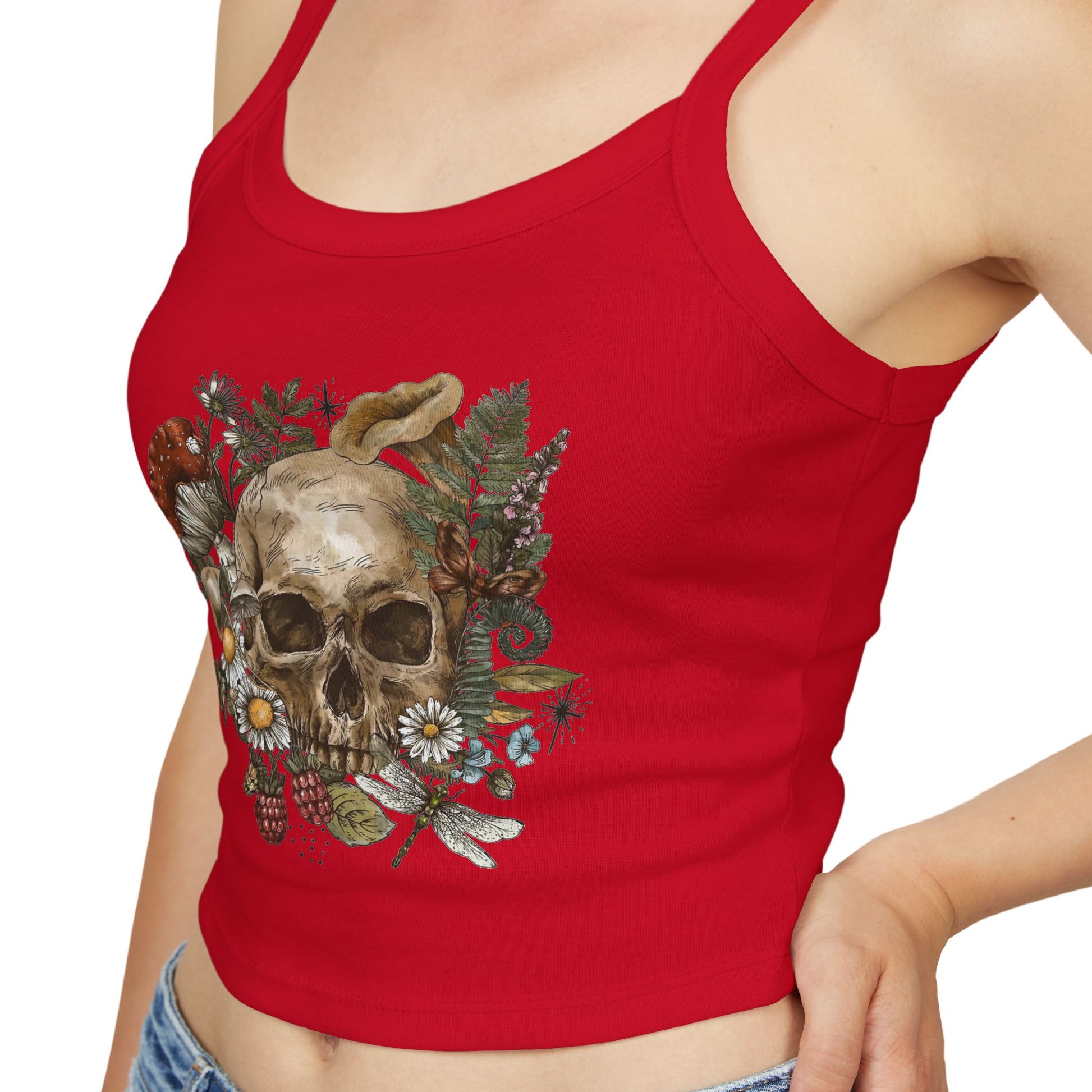 Crop Top Skull, Wildflowers, Mushrooms