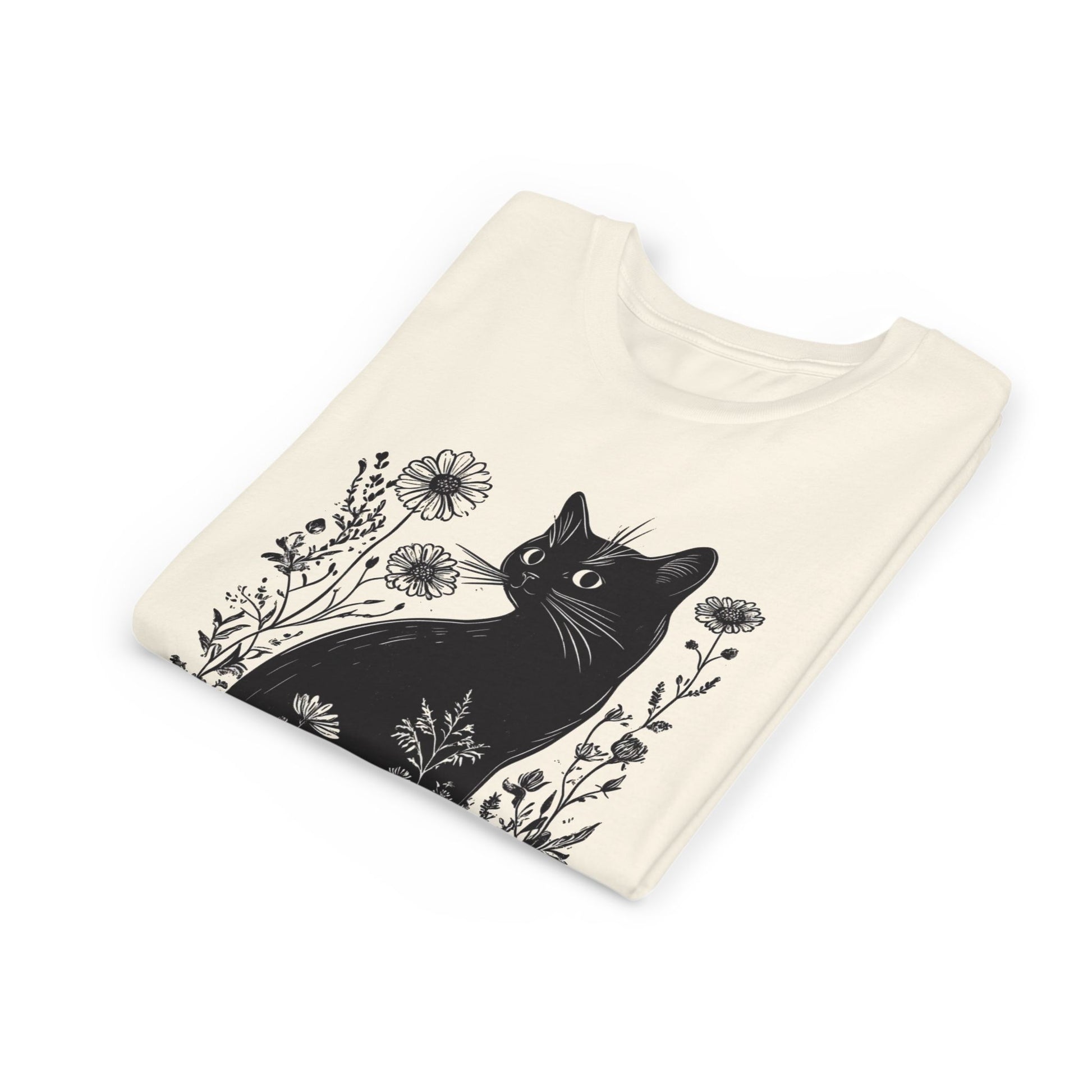Black Cat Youth Tee, Cute Cat Graphic Shirt
