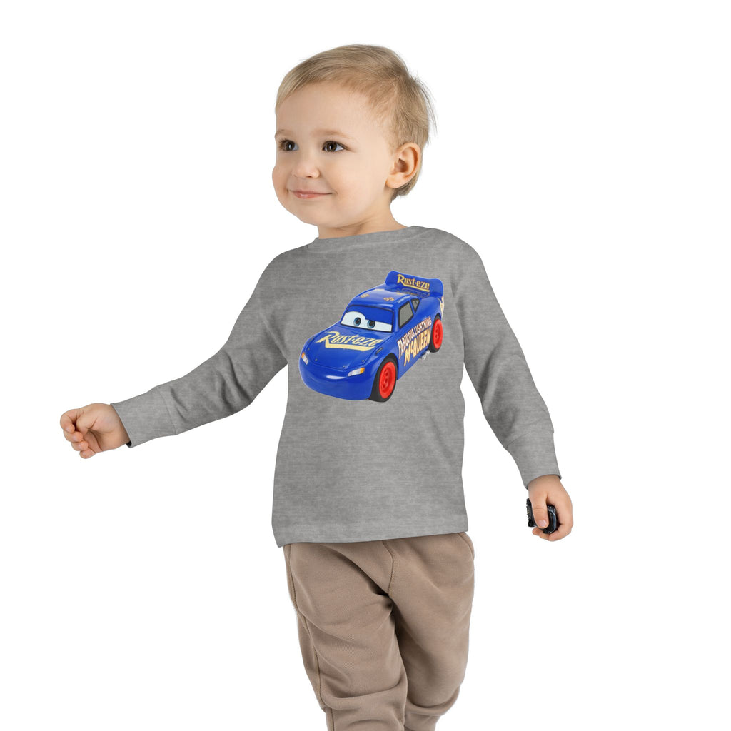 Toddler Long Sleeve Tee with Race Car Design