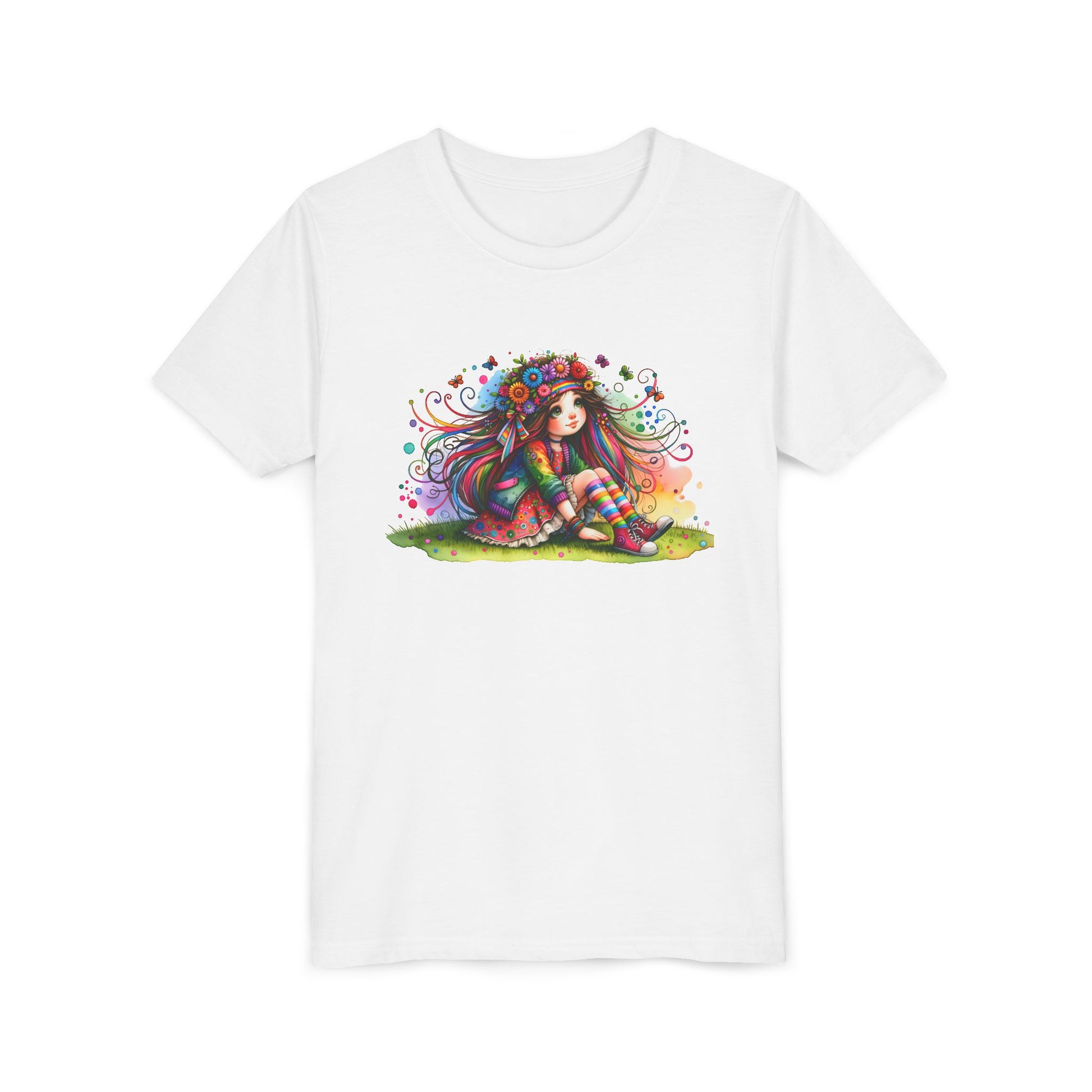 Whimsical Floral Girl Youth Tee