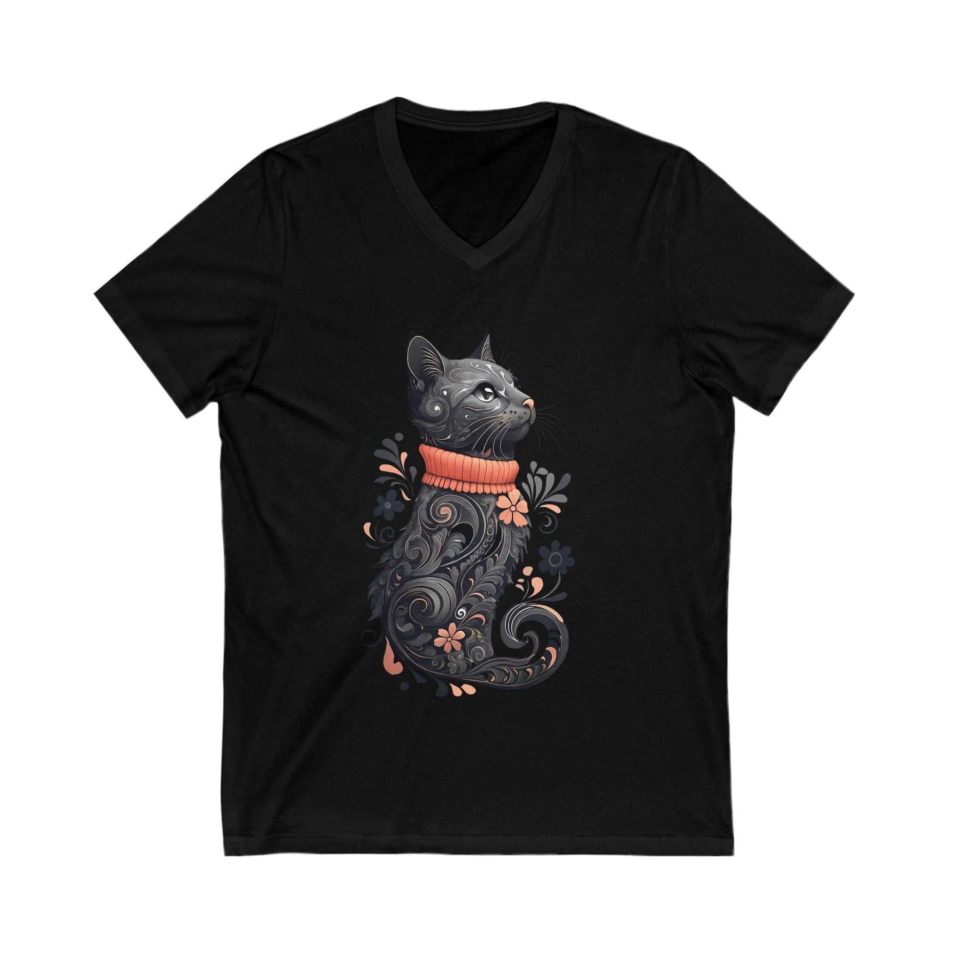 Black Cat V-Neck