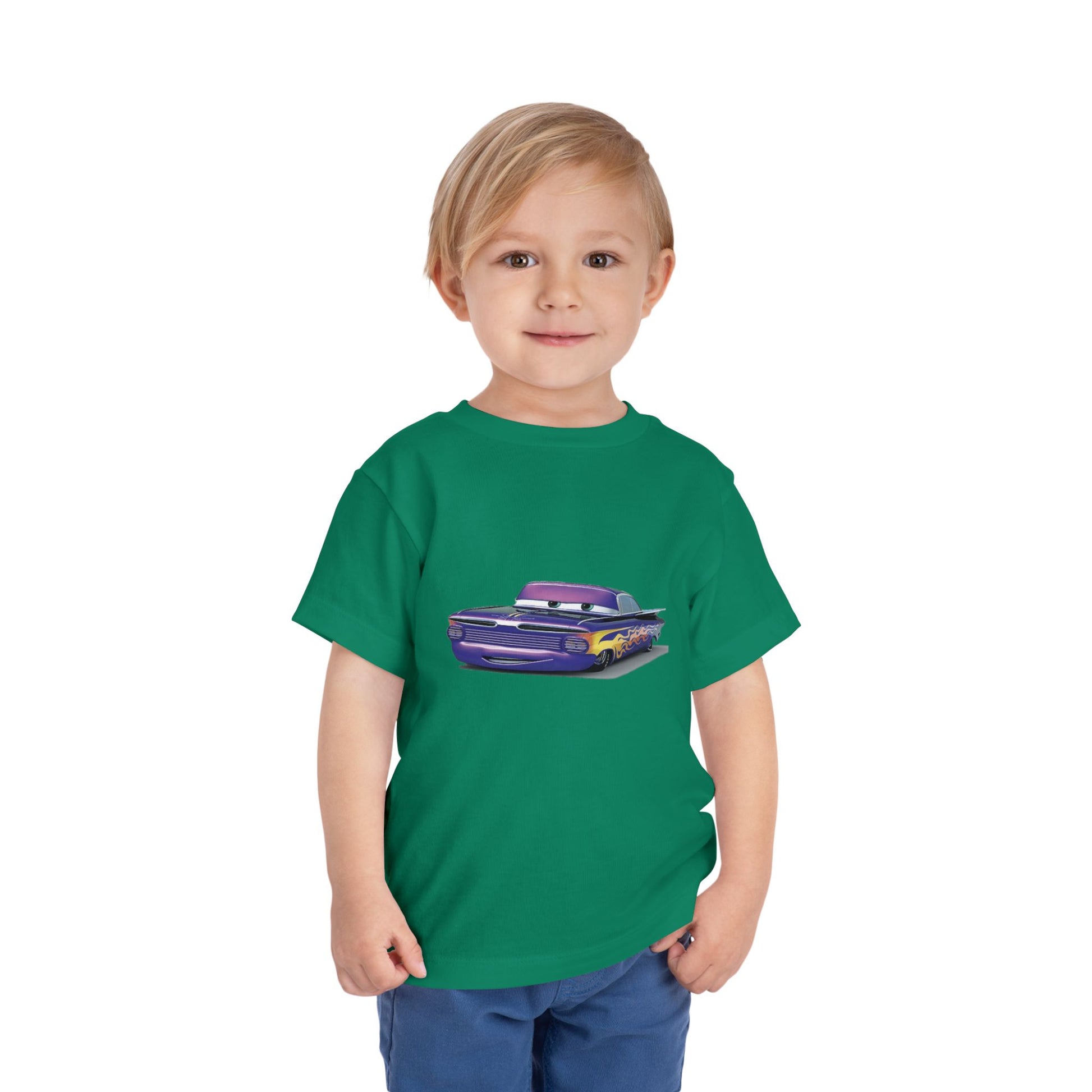 Toddler Short Sleeve Tee Featuring Fun Car Design