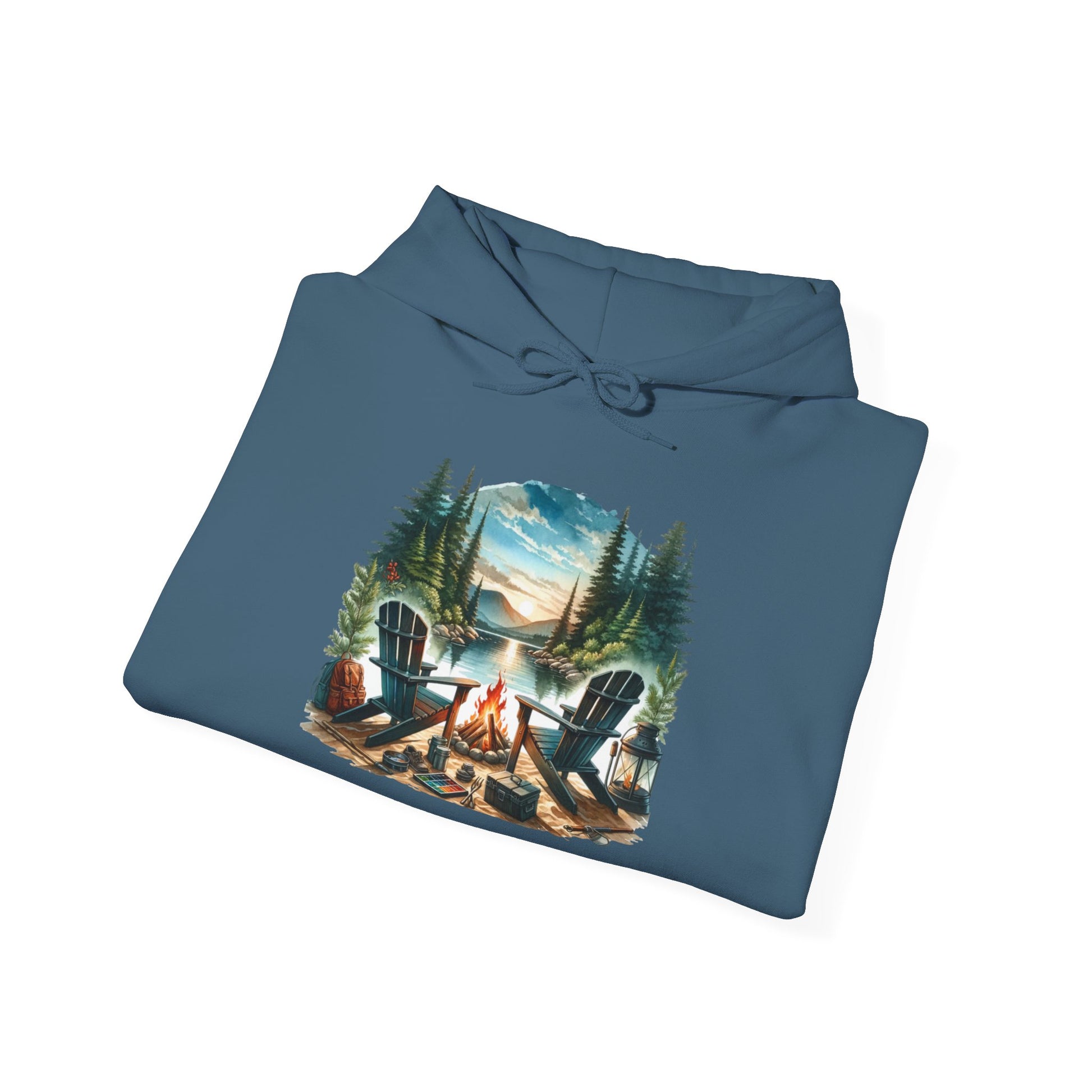 Lakeside Campfire Escape Hoodie – Cozy Outdoor Adventure Vibes