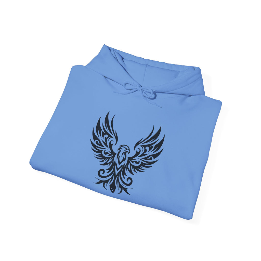 Tribal Phoenix Hoodie – Rise Boldly in Black and White Style