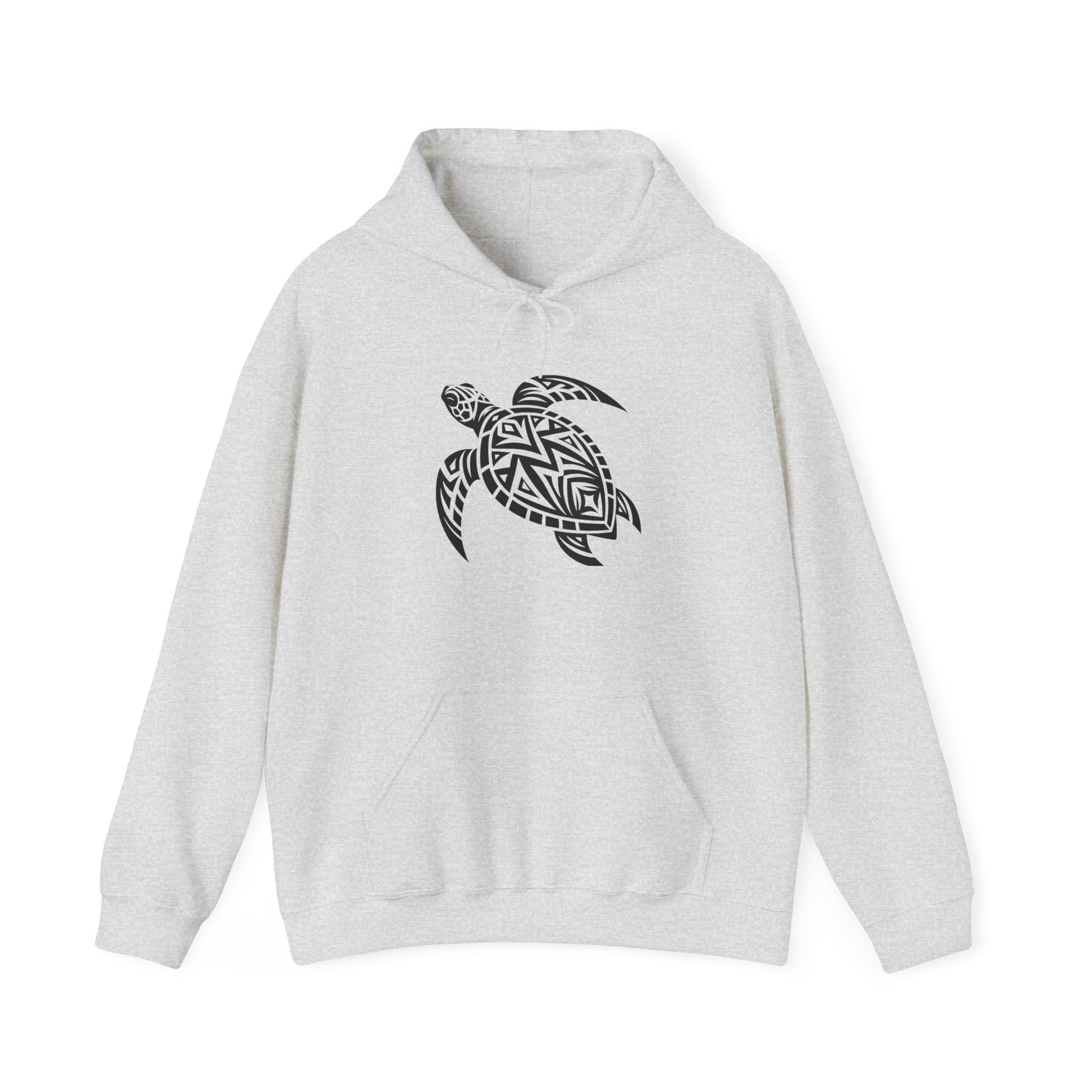 Tribal Sea Turtle Hoodie – Bold Island Spirit on White Pullover