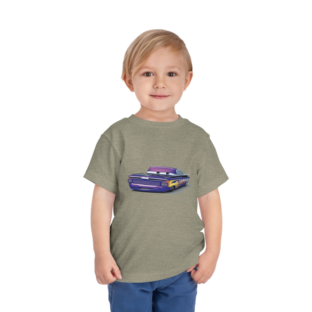 Toddler Short Sleeve Tee Featuring Fun Car Design