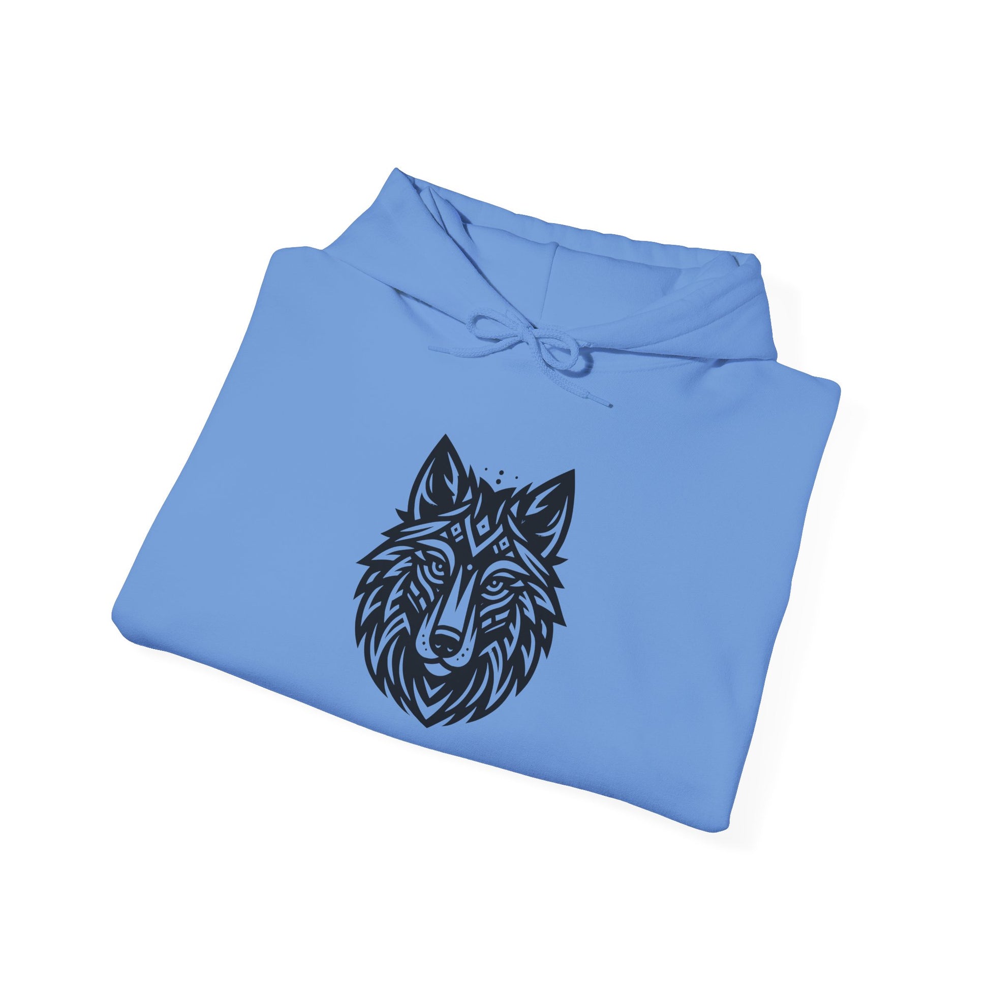 Tribal Wolf Hoodie – Spirit of the Wild in Bold Black Design