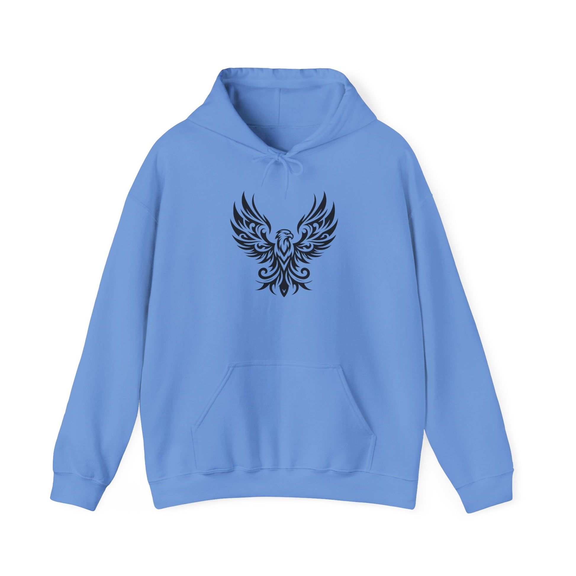 Tribal Phoenix Hoodie – Rise Boldly in Black and White Style