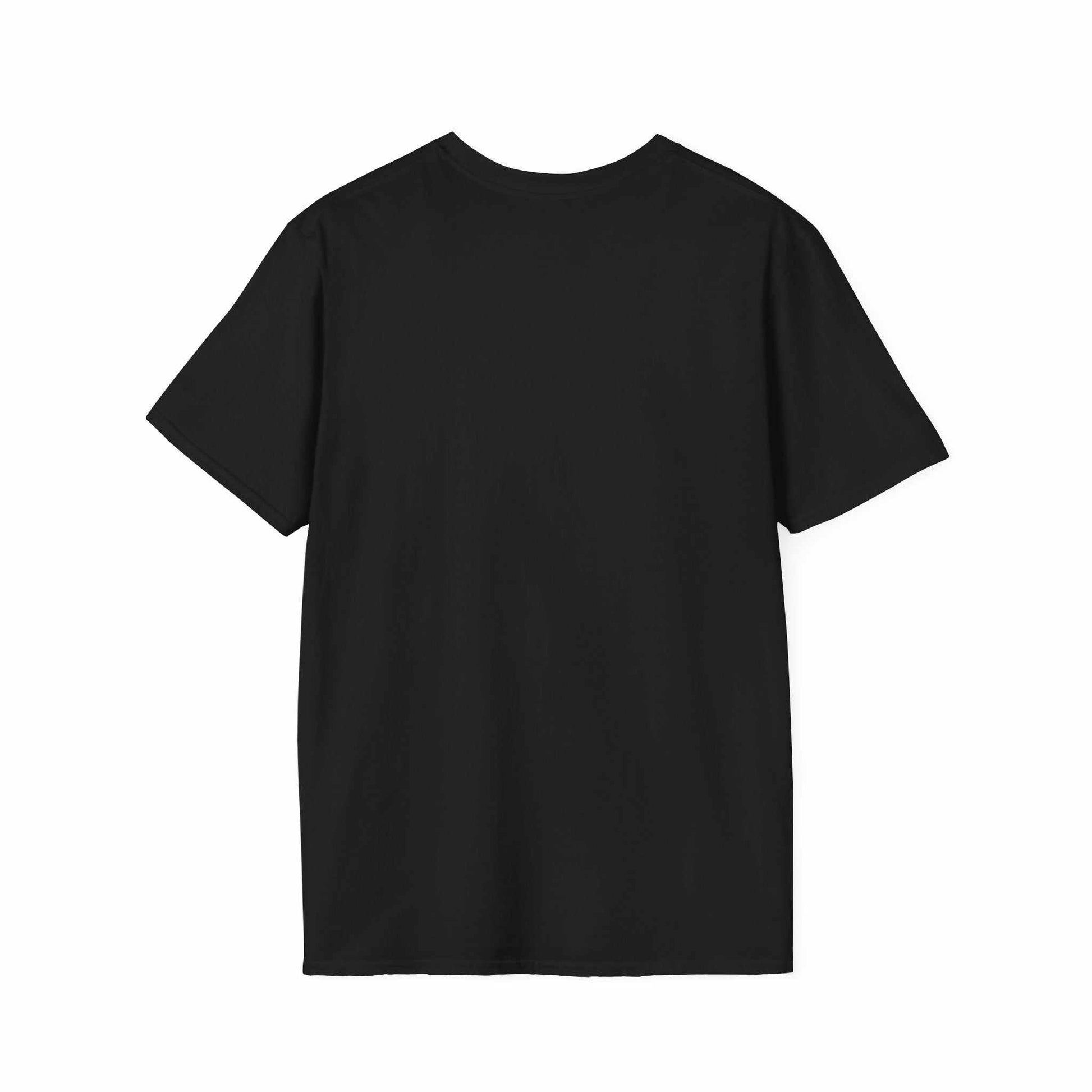 Black unisex softstyle Camping Adventure T-shirt made from 100% ring-spun cotton