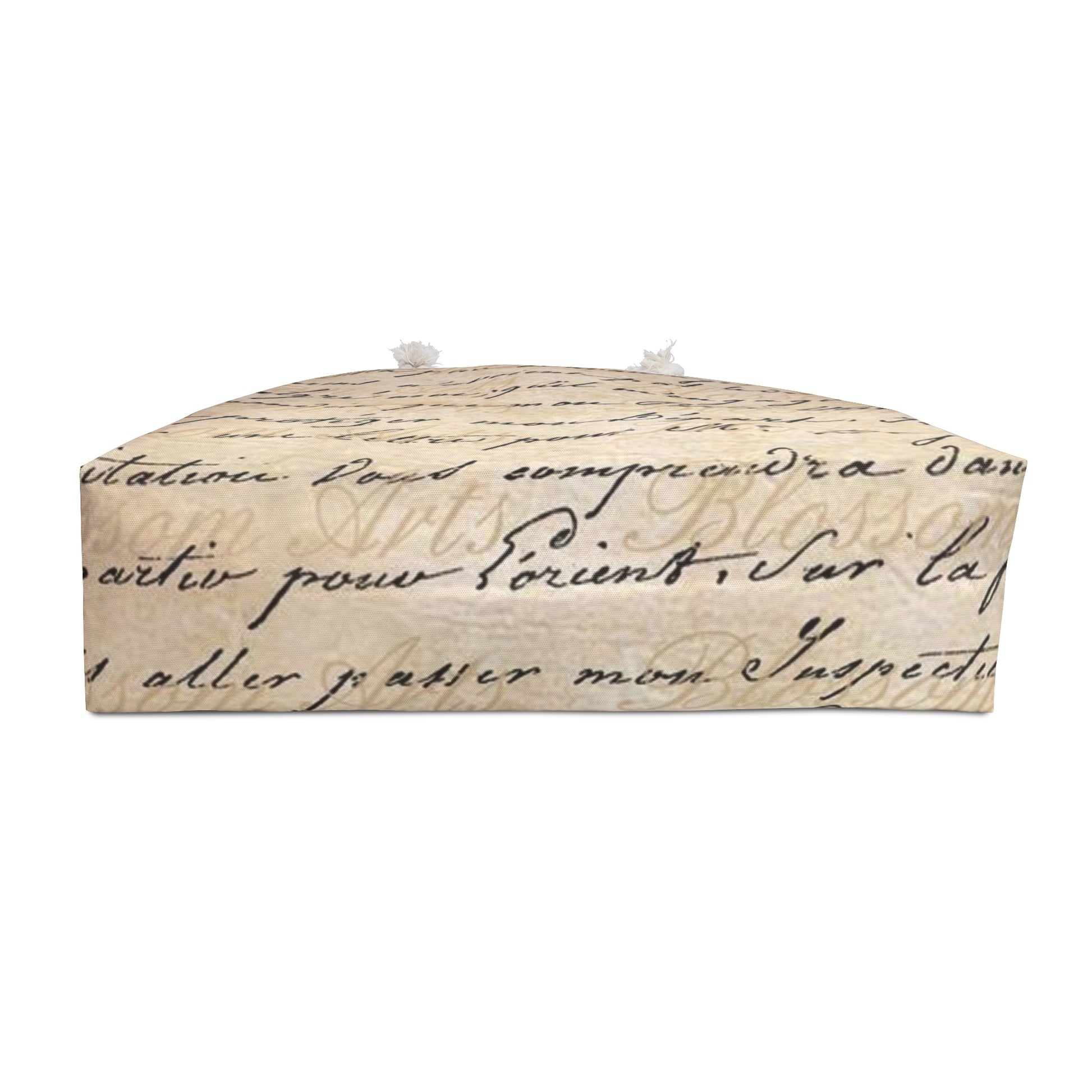 Vintage Script Weekender Bag – Elegant Handwriting Print Tote for Chic Travel and Everyday Style