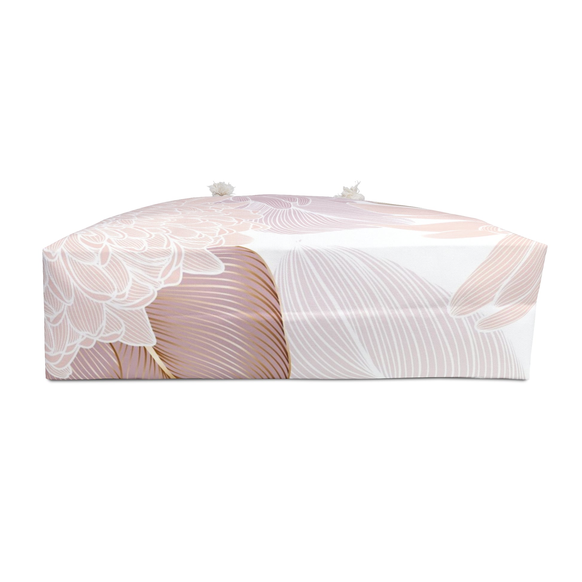 Blush Floral Weekender Bag – Soft Pastel Line Art Tote for Chic Travel and Everyday Style