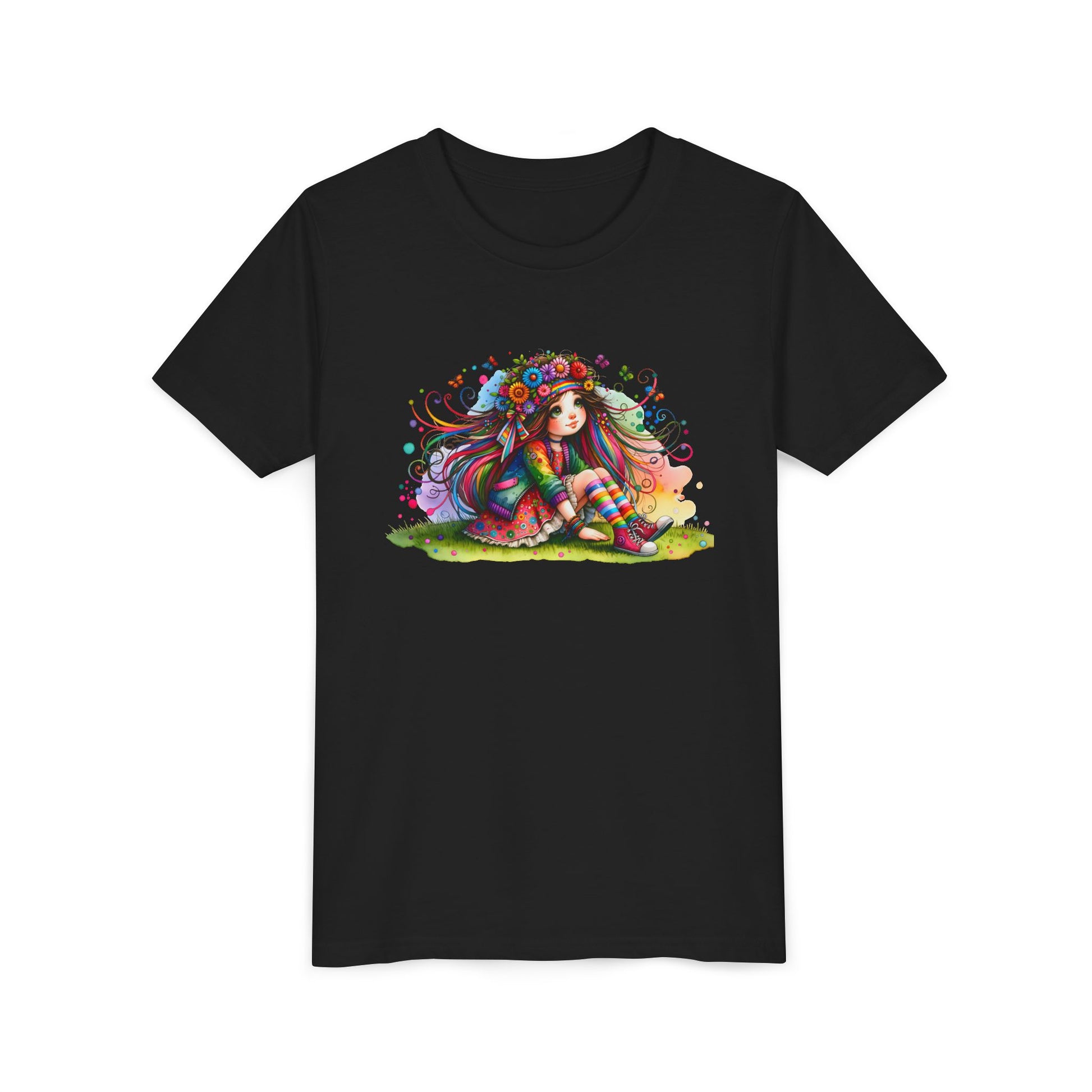 Whimsical Floral Girl Youth Tee