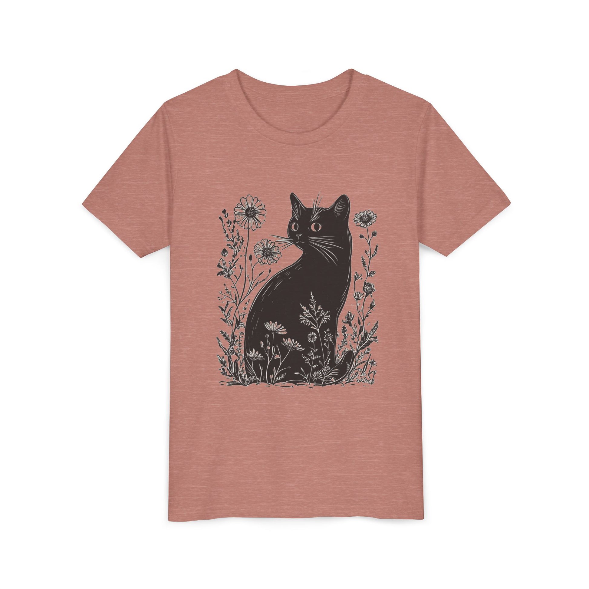 Black Cat Youth Tee, Cute Cat Graphic Shirt