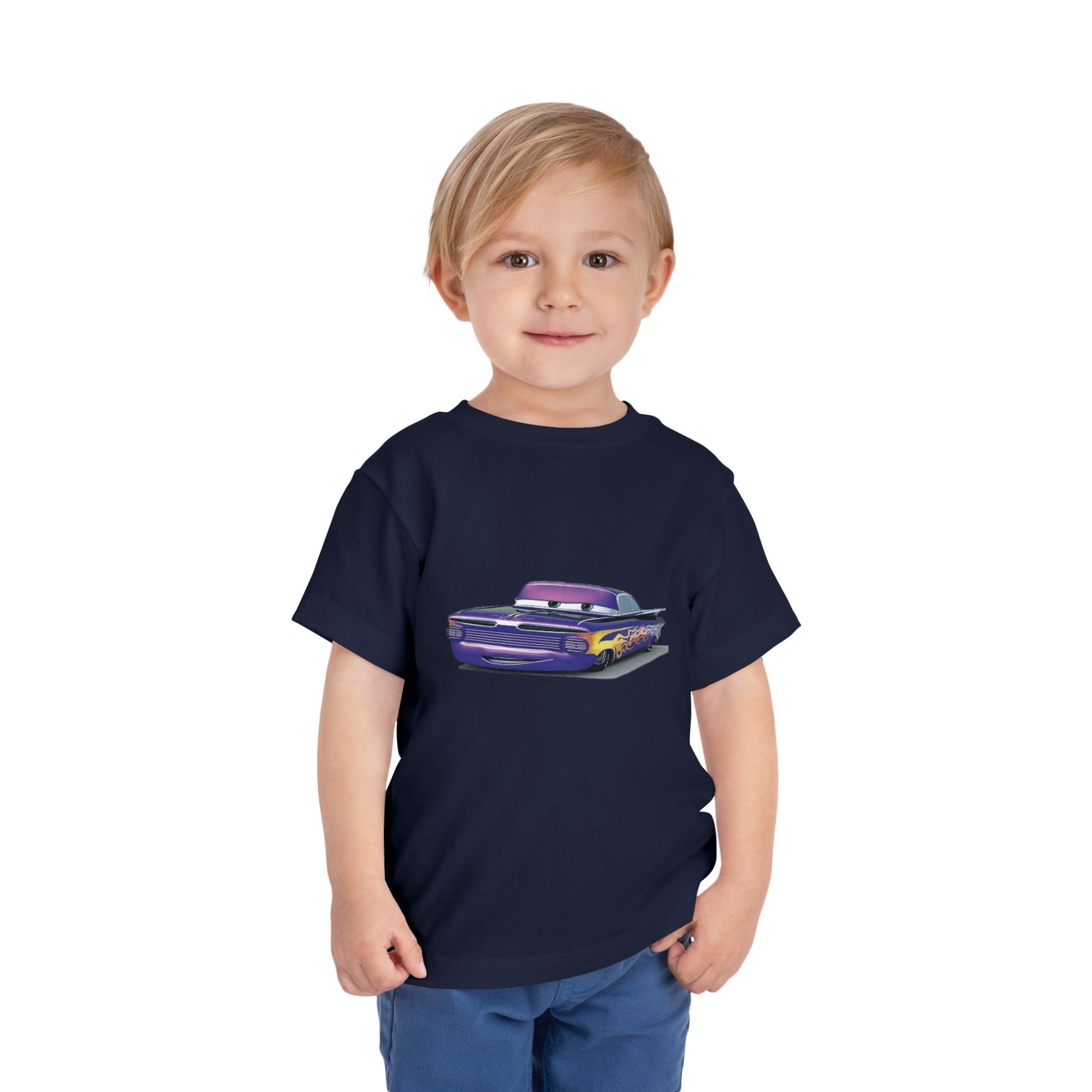 Toddler Short Sleeve Tee Featuring Fun Car Design