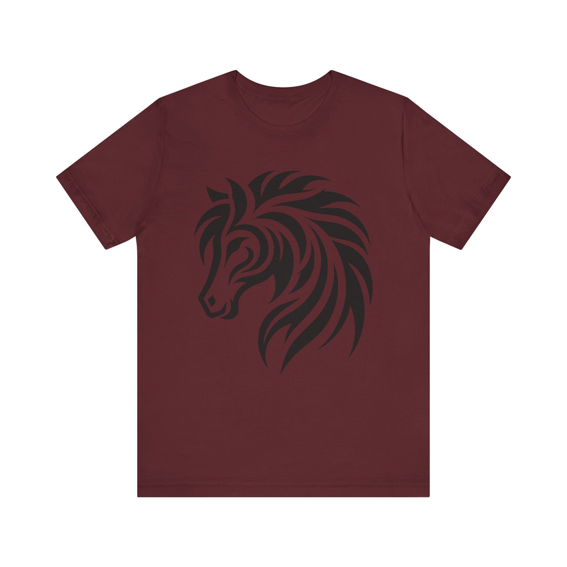 Tribal Horse Graphic Tee – Bold Mustang Silhouette on Hot Pink T-Shirt