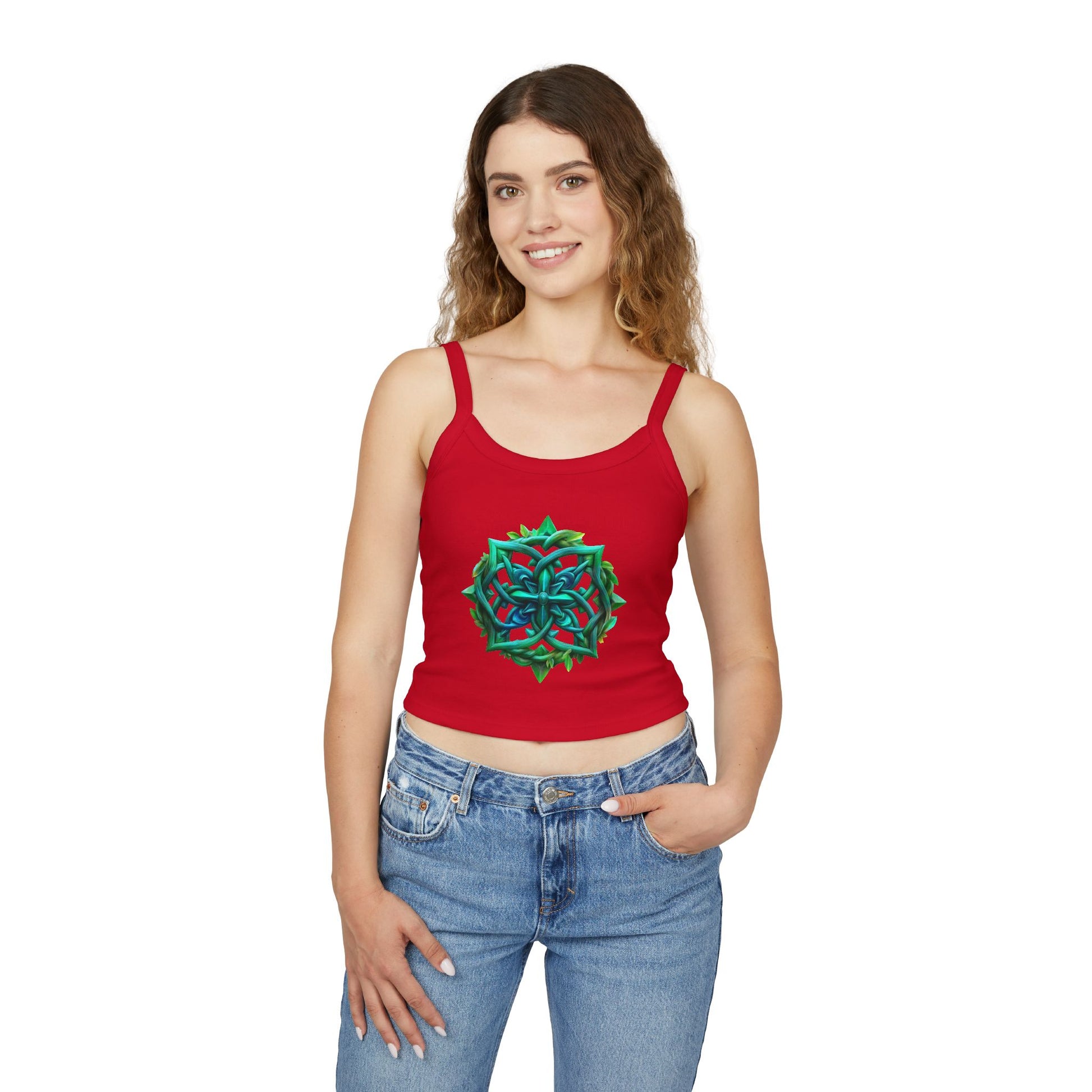 Crop Top Teal-Green Mandala