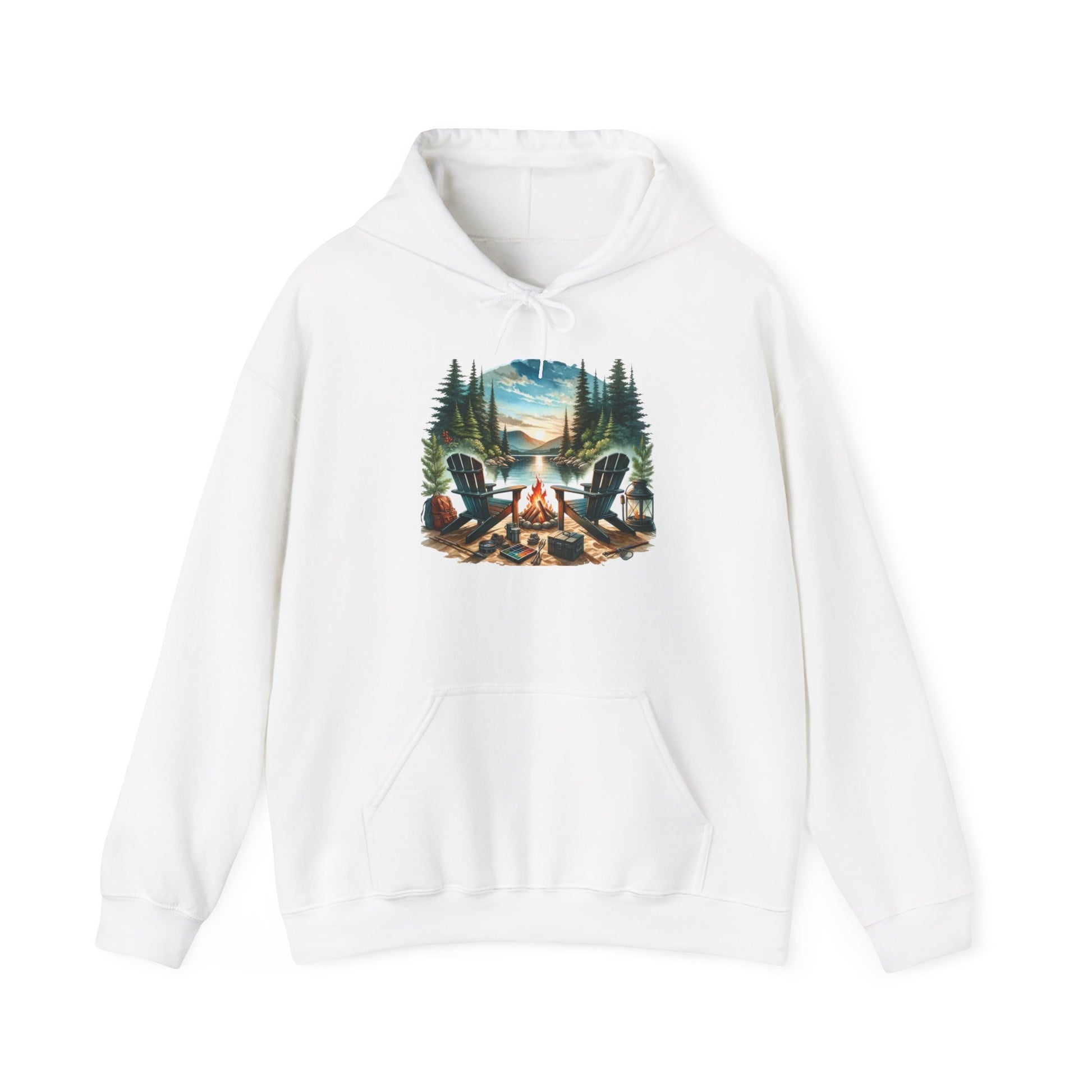 Lakeside Campfire Escape Hoodie – Cozy Outdoor Adventure Vibes