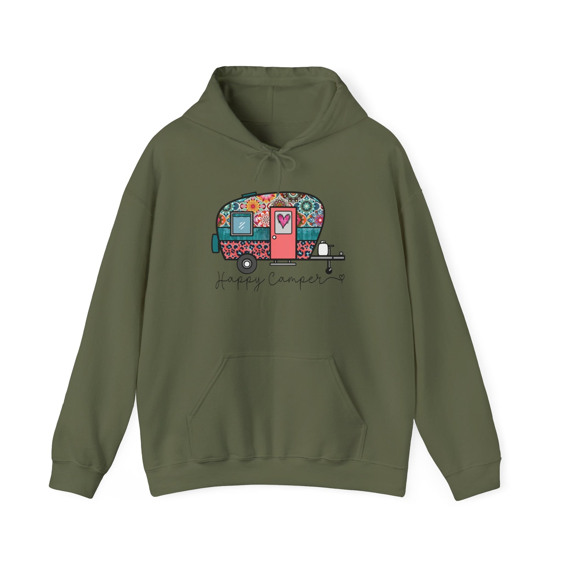 Happy Camper Hoodie – Colorful Vibes for Outdoor Lovers