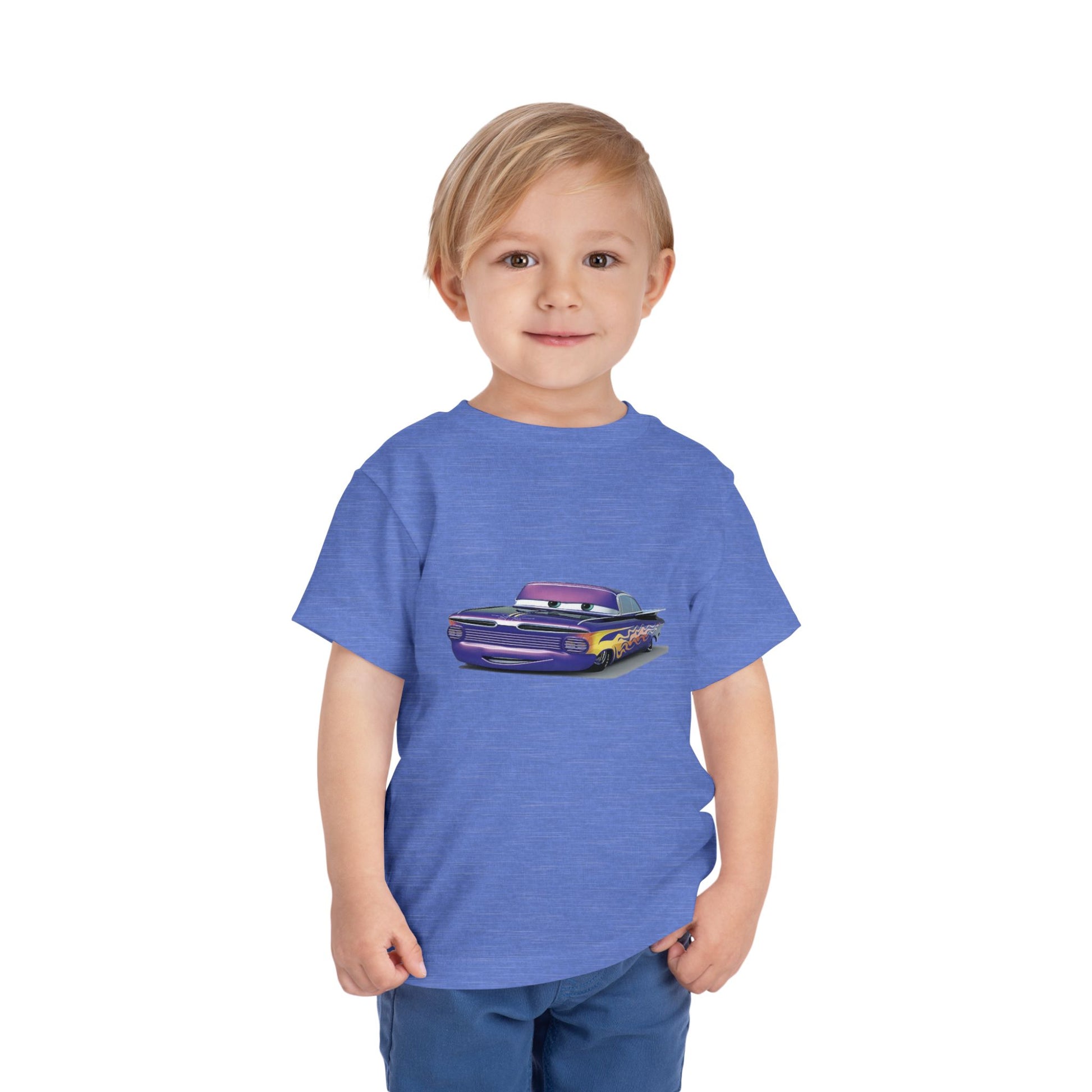 Toddler Short Sleeve Tee Featuring Fun Car Design