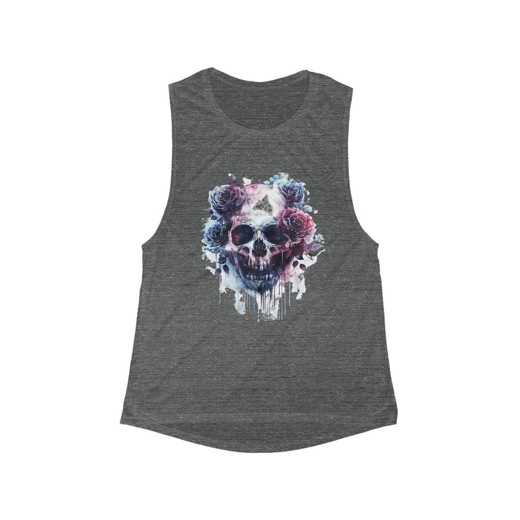 Muscle Tank Skull and Roses Design