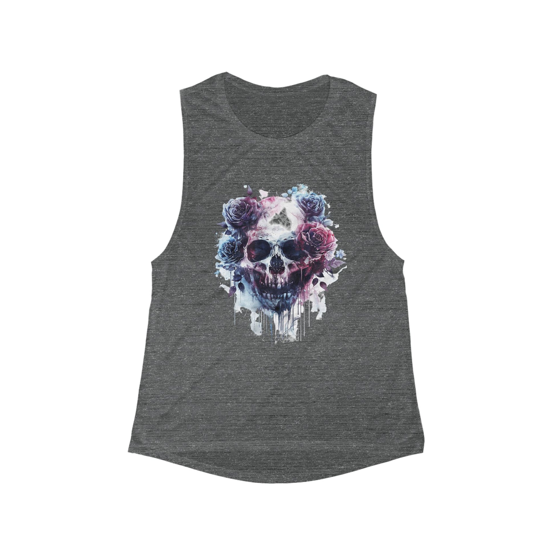 Muscle Tank Skull and Roses Design
