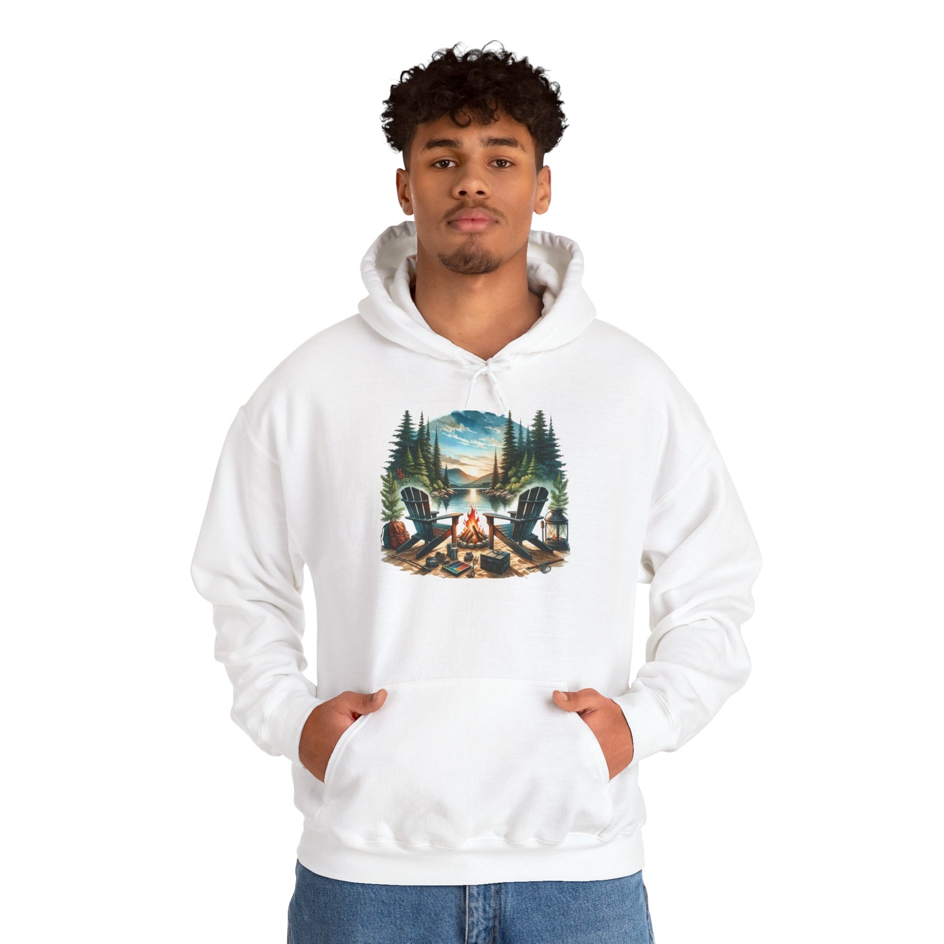 Lakeside Campfire Escape Hoodie – Cozy Outdoor Adventure Vibes