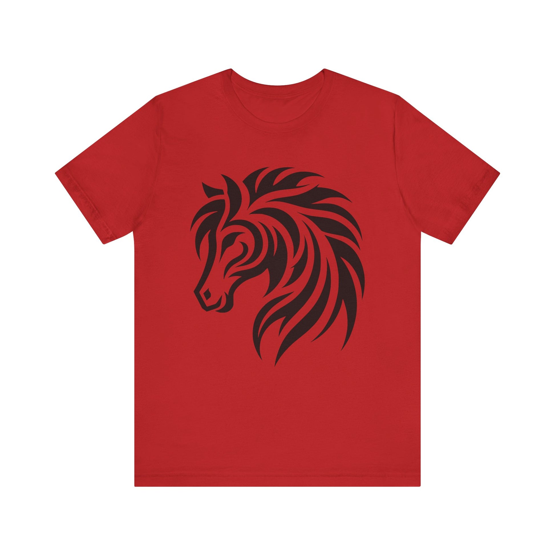 Tribal Horse Graphic Tee – Bold Mustang Silhouette on Hot Pink T-Shirt