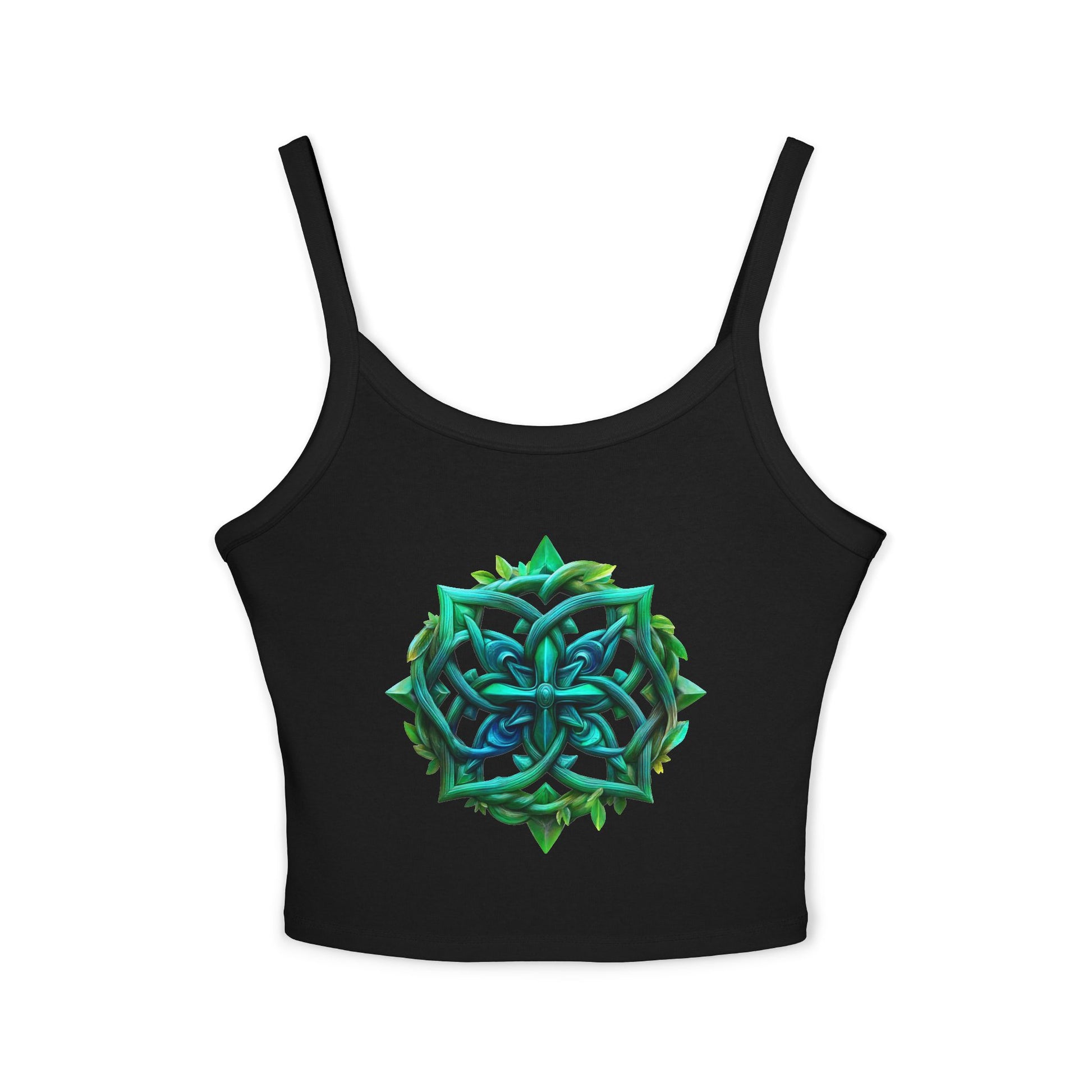 Crop Top Teal-Green Mandala