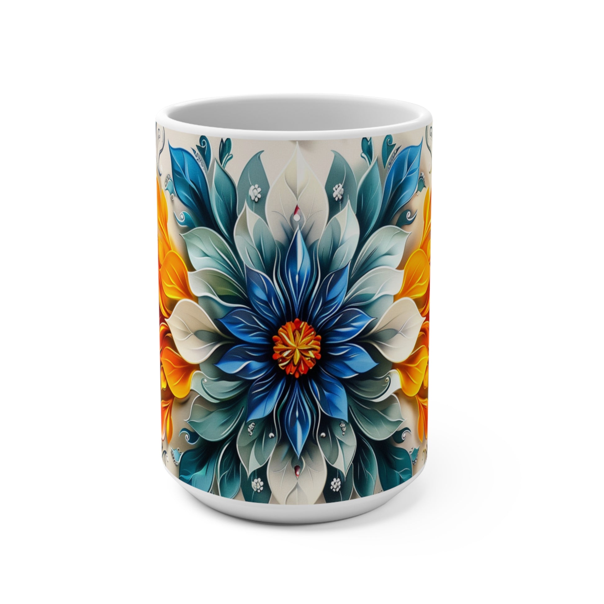 Vibrant Abstract Floral Art Mug – Colorful Modern Coffee Cup