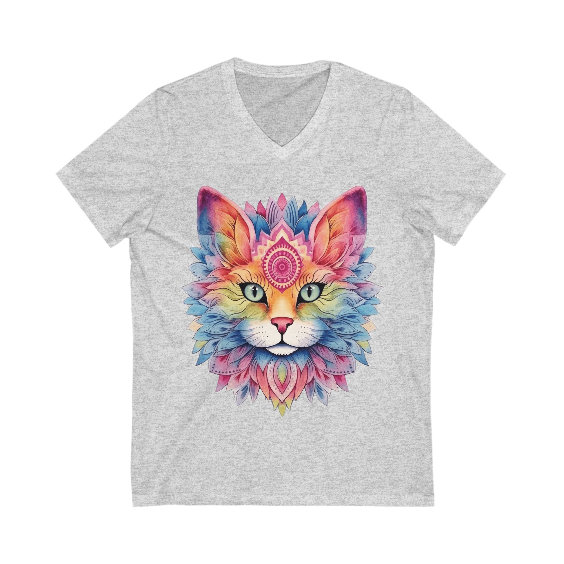 Colorful Cat V-Neck