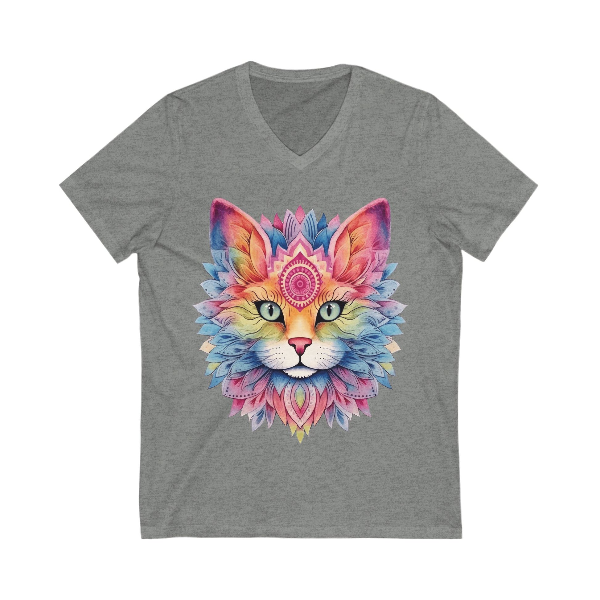 Colorful Cat V-Neck