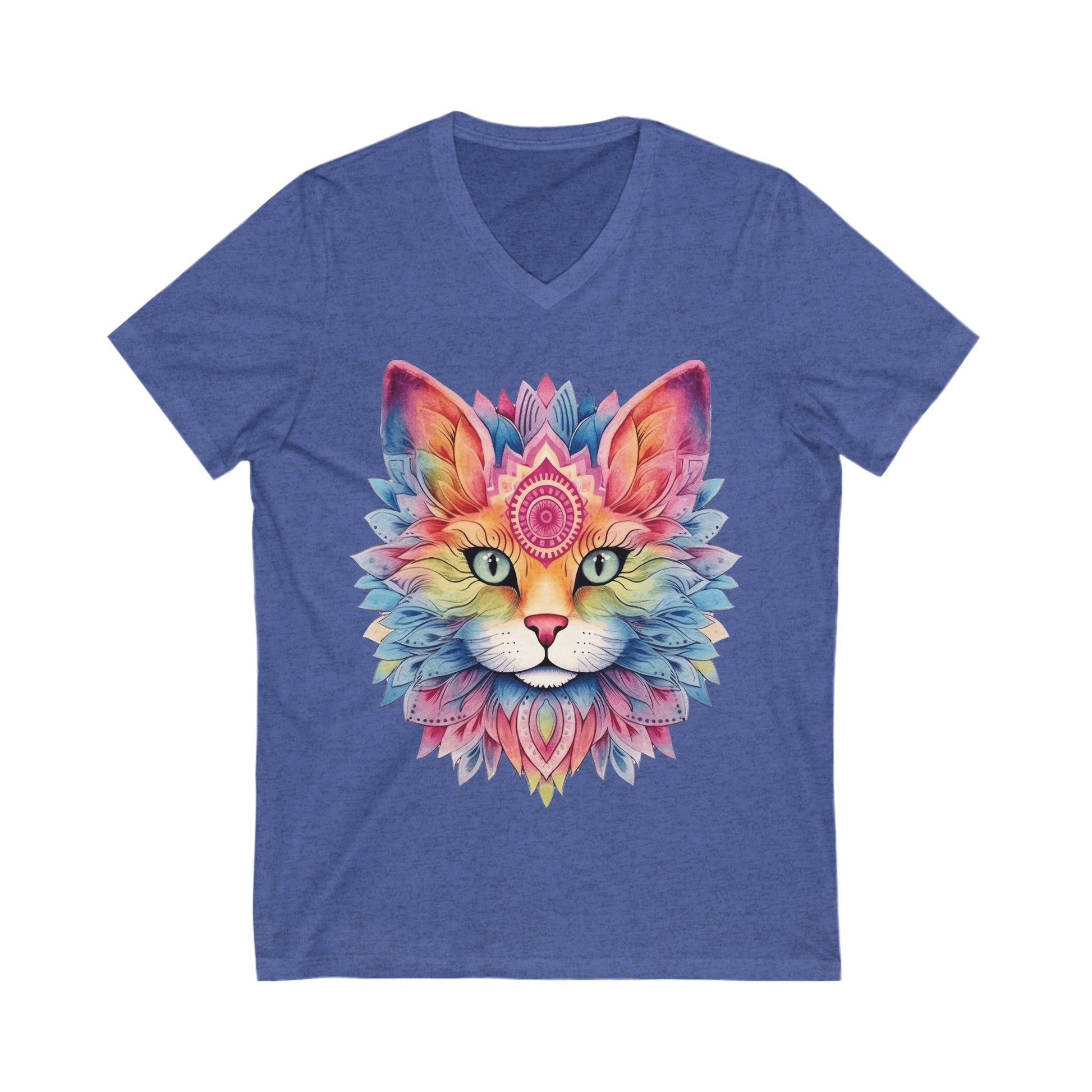 Colorful Cat V-Neck
