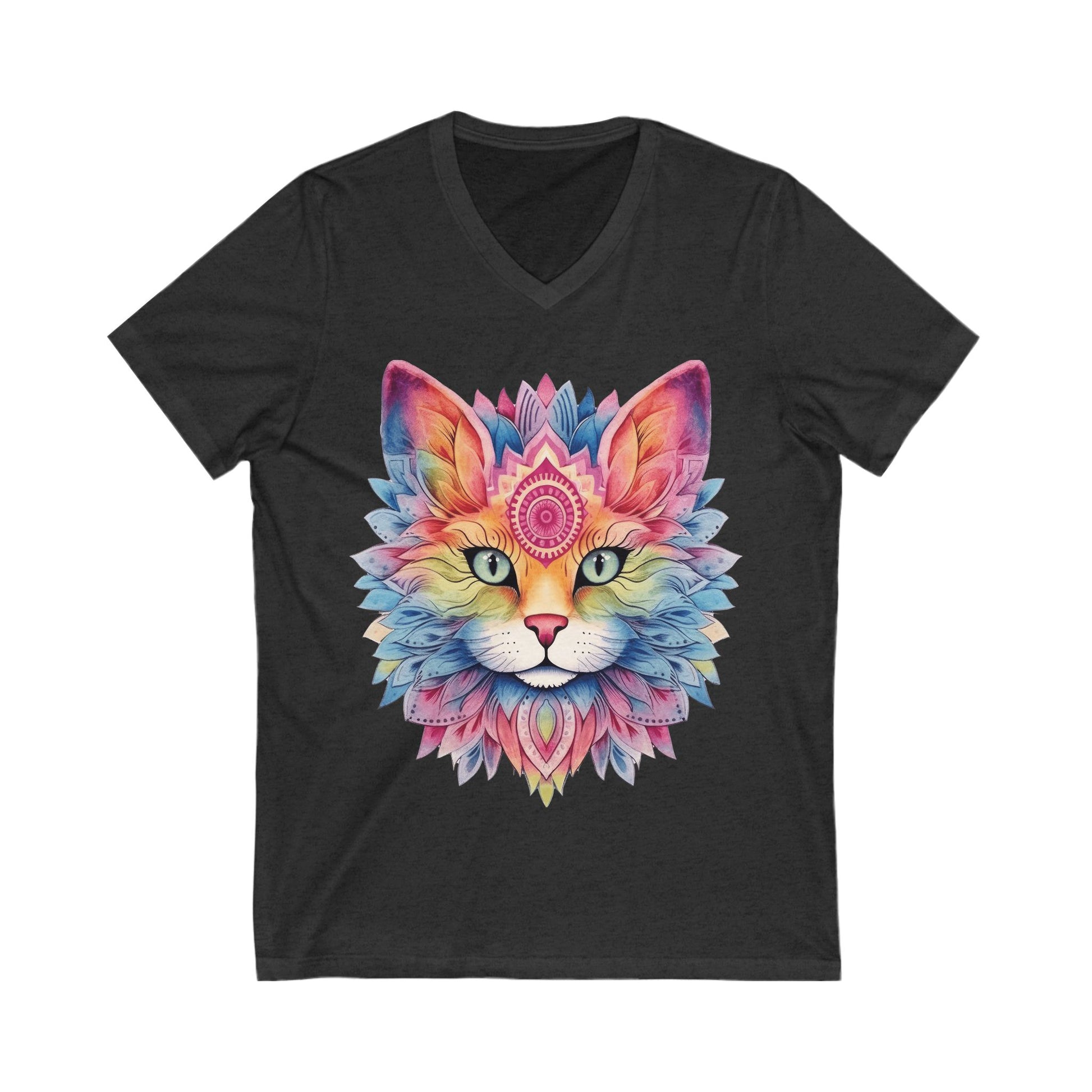 Colorful Cat V-Neck