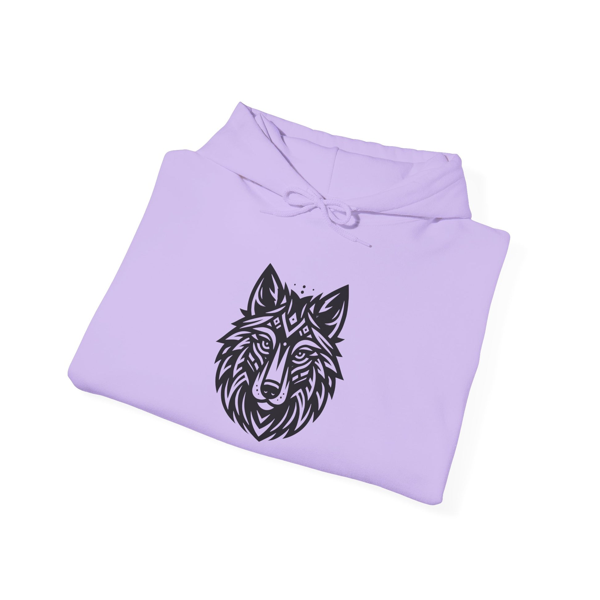 Tribal Wolf Hoodie – Spirit of the Wild in Bold Black Design