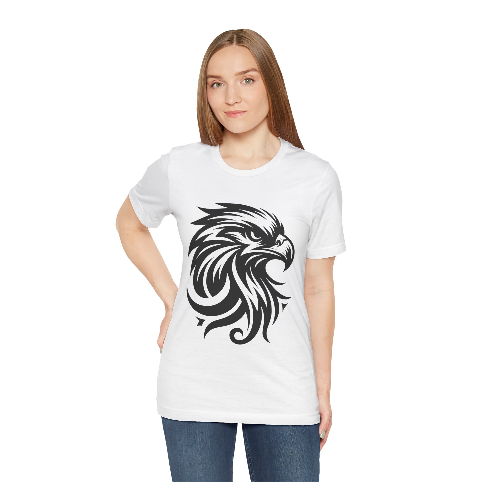 Bold tee featuring a fierce black tribal eagle design, available in multiple vibrant colors
