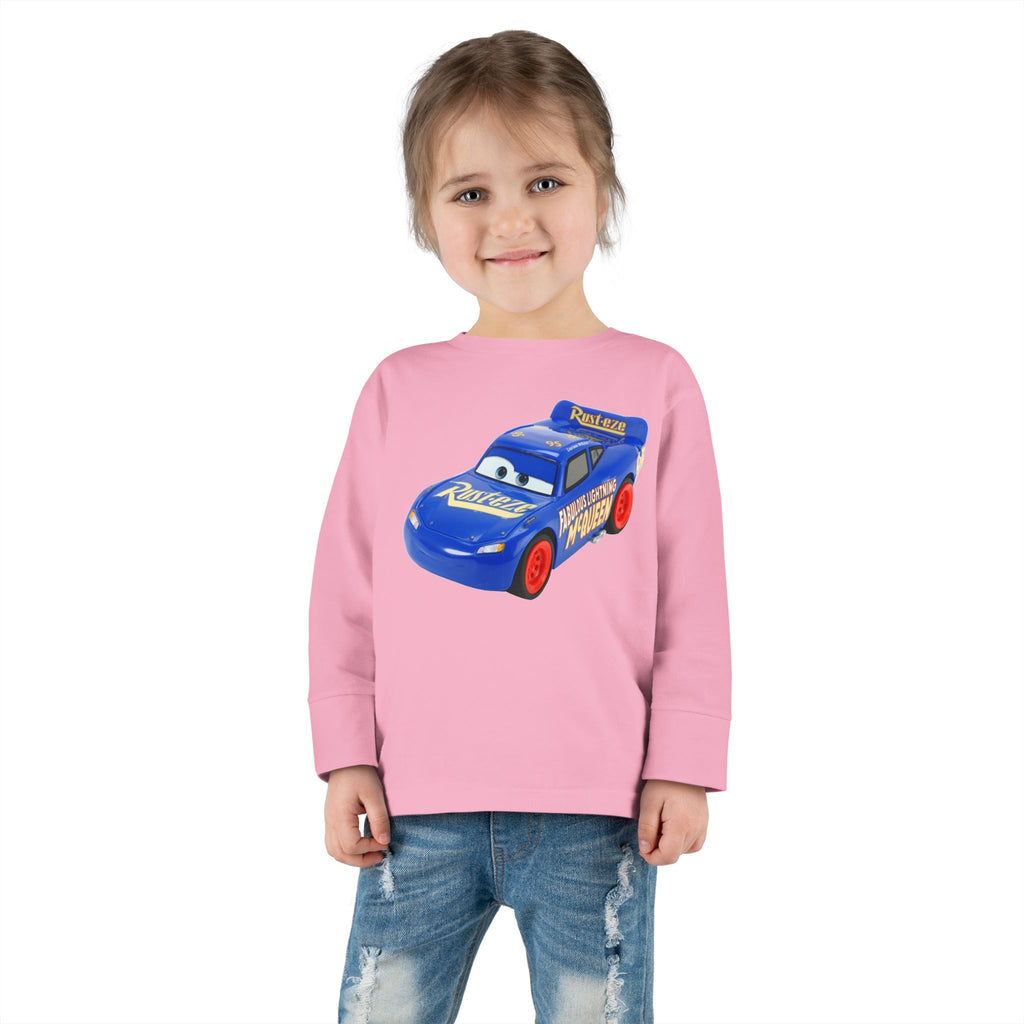Toddler Long Sleeve Tee with Race Car Design