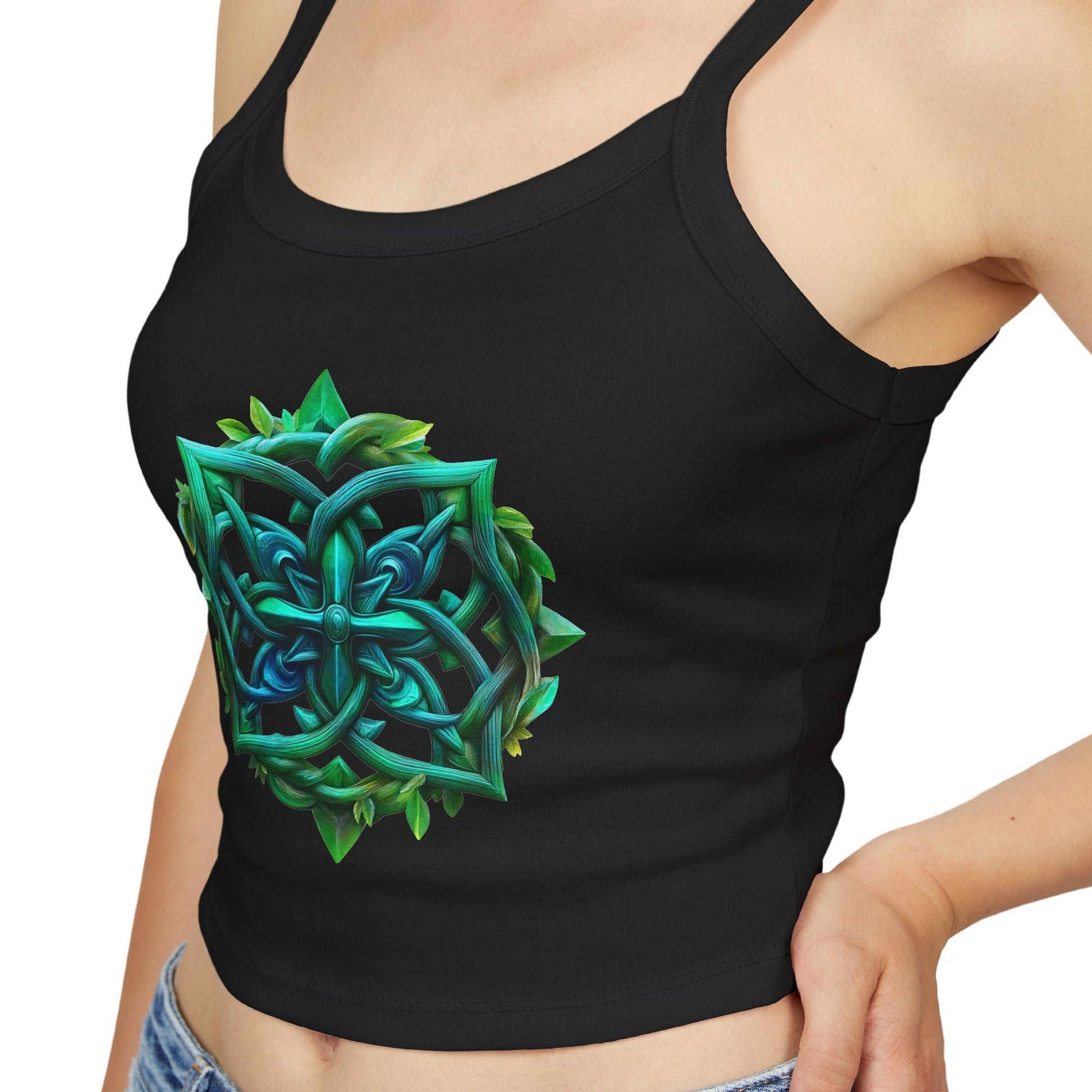 Crop Top Teal-Green Mandala