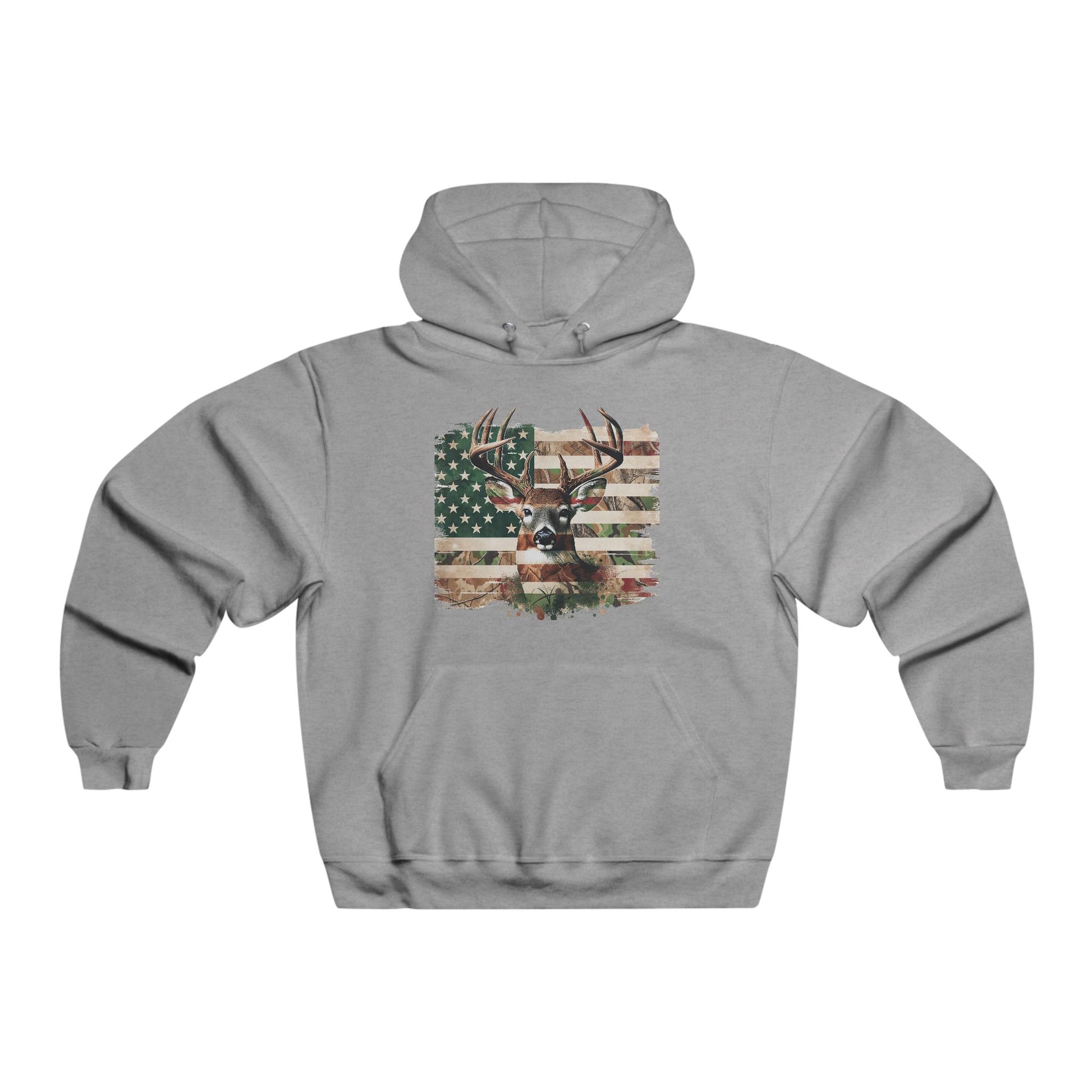Patriotic Buck Hoodie, American Flag Sweatshirt