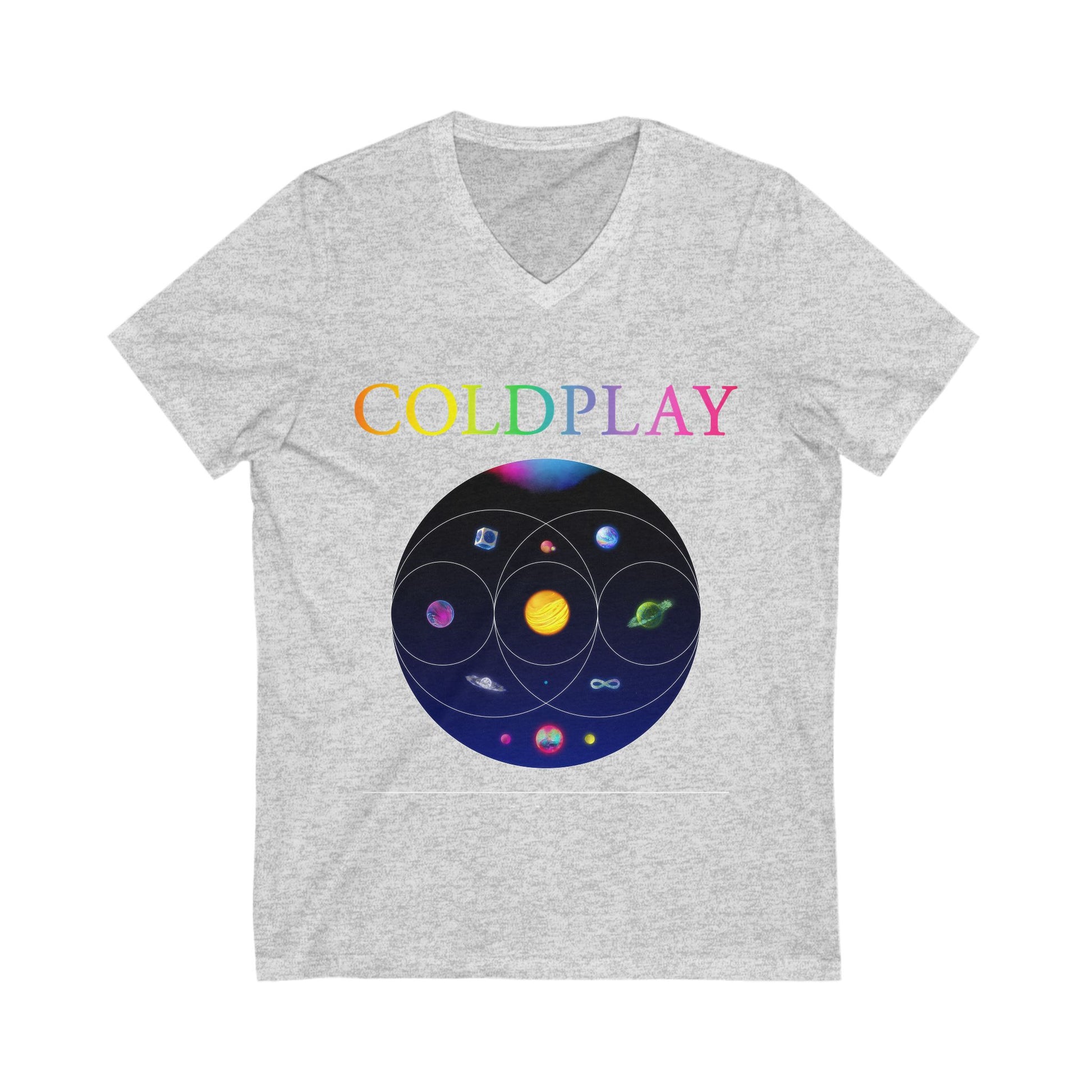 Coldplay V-Neck Graphic Tee, Music Lover Gift