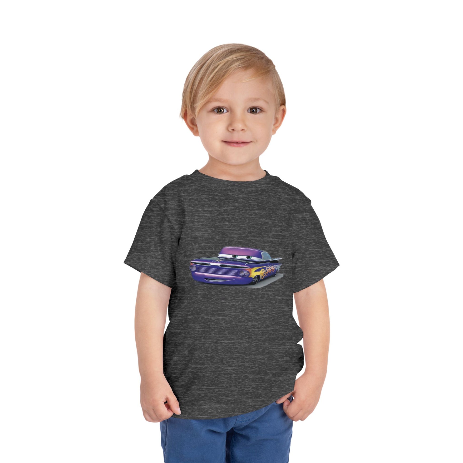 Toddler Short Sleeve Tee Featuring Fun Car Design