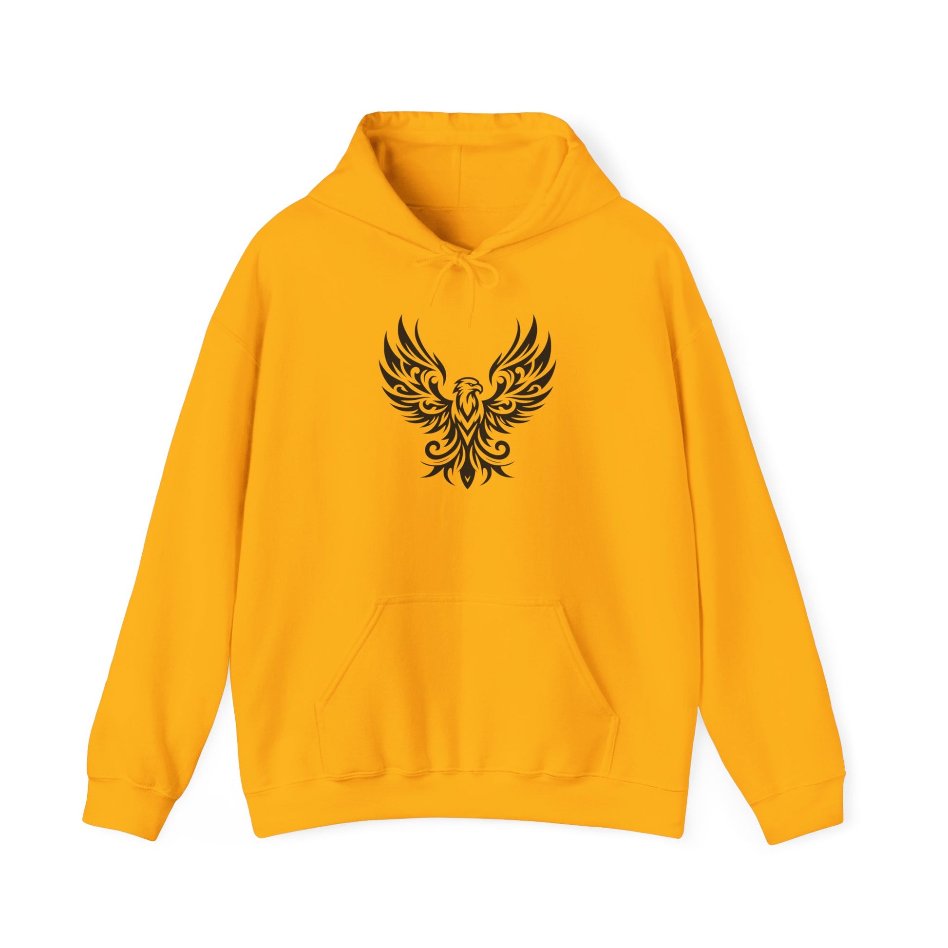 Tribal Phoenix Hoodie – Rise Boldly in Black and White Style