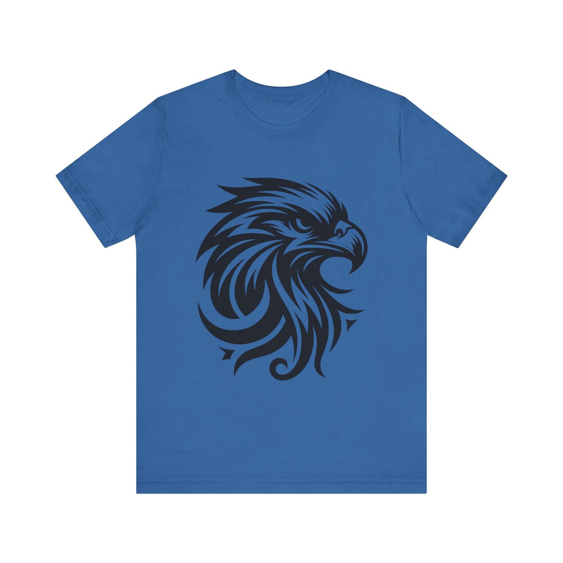 Bold tee featuring a fierce black tribal eagle design, available in multiple vibrant colors