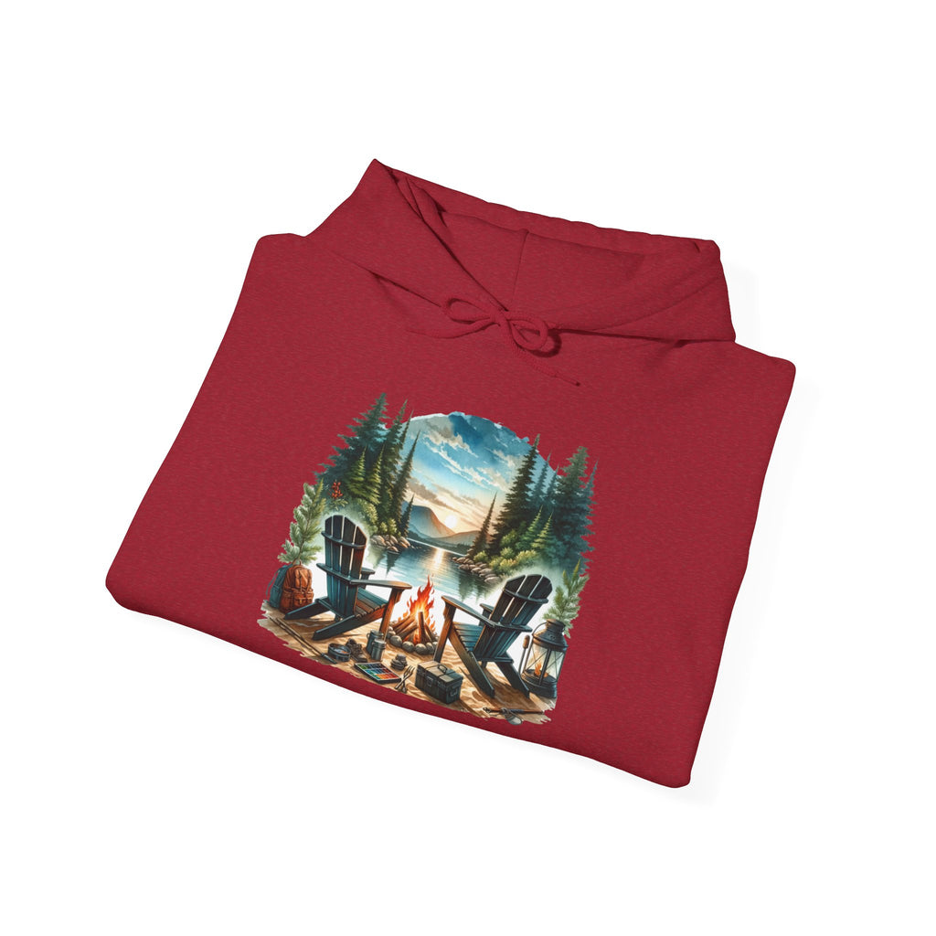 Lakeside Campfire Escape Hoodie – Cozy Outdoor Adventure Vibes