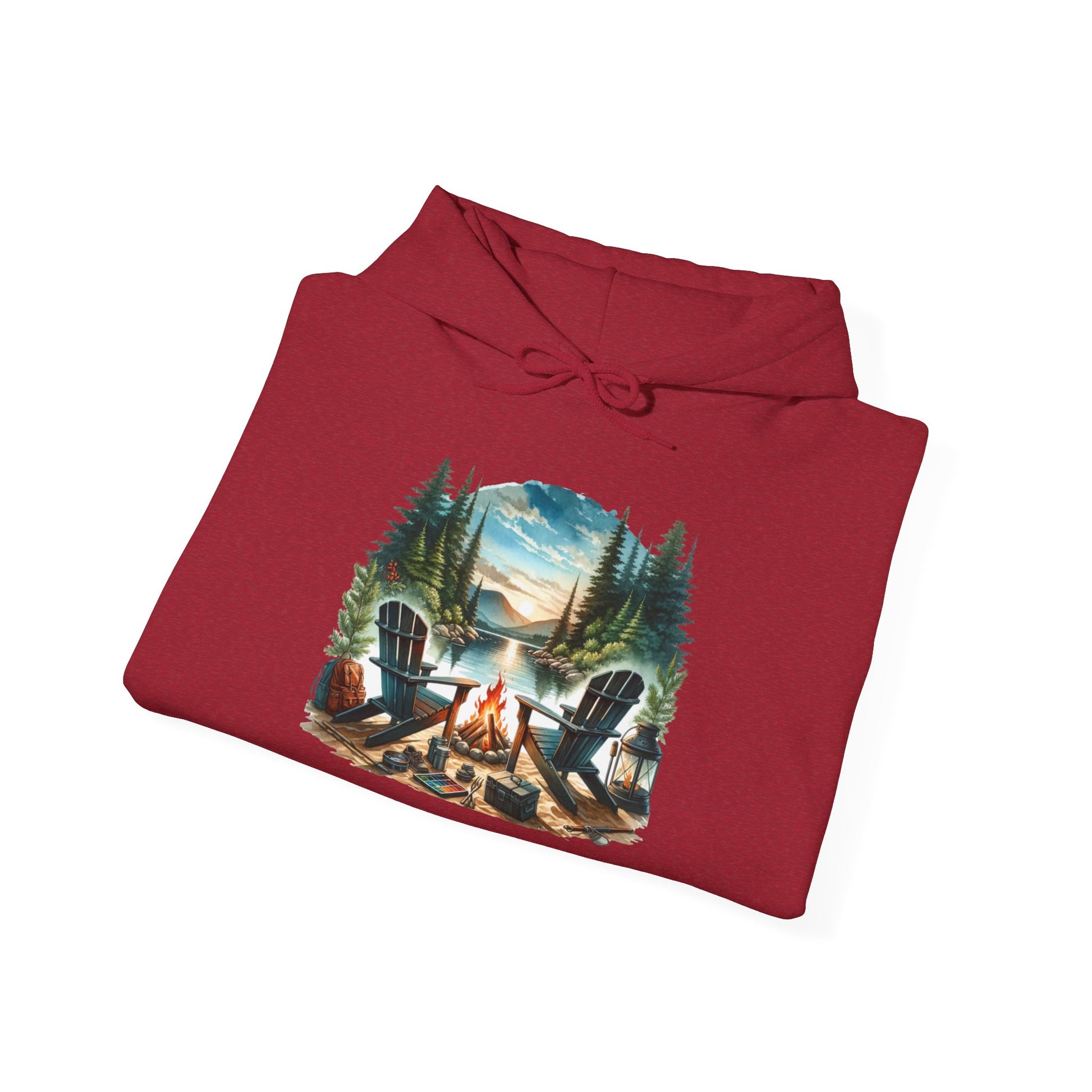 Lakeside Campfire Escape Hoodie – Cozy Outdoor Adventure Vibes
